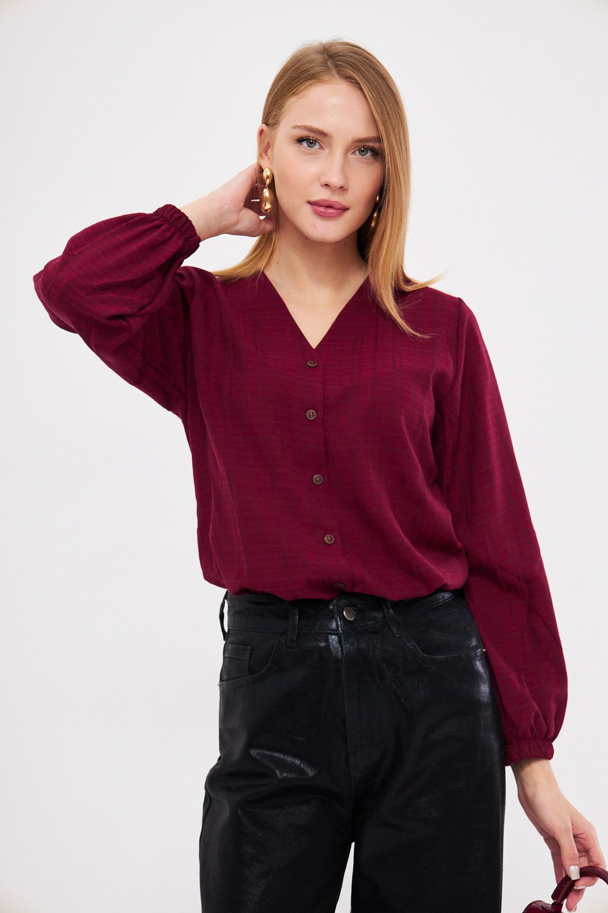 Female Bordeaux Band with rubber shirt ARM-24K001002
