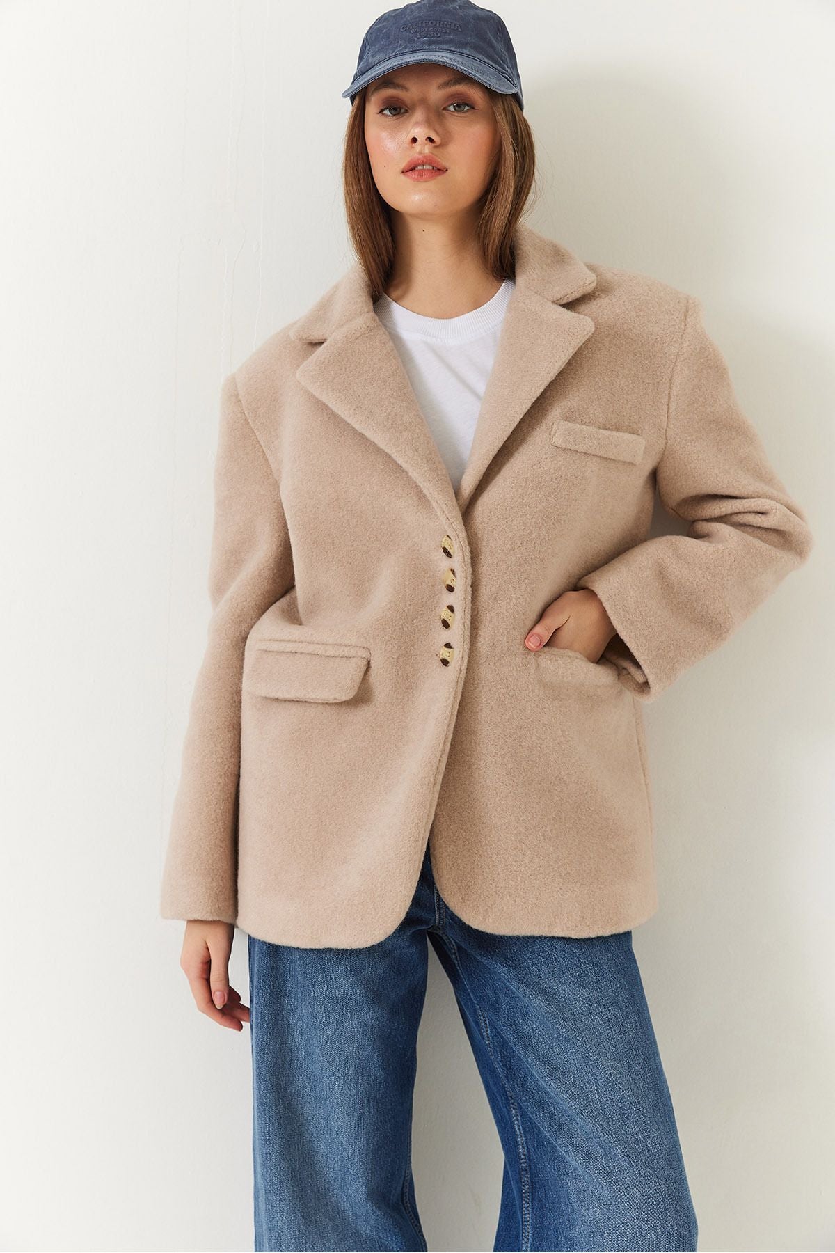 Woman Bold Stamp Blazer Jacket Short Coat 60261366