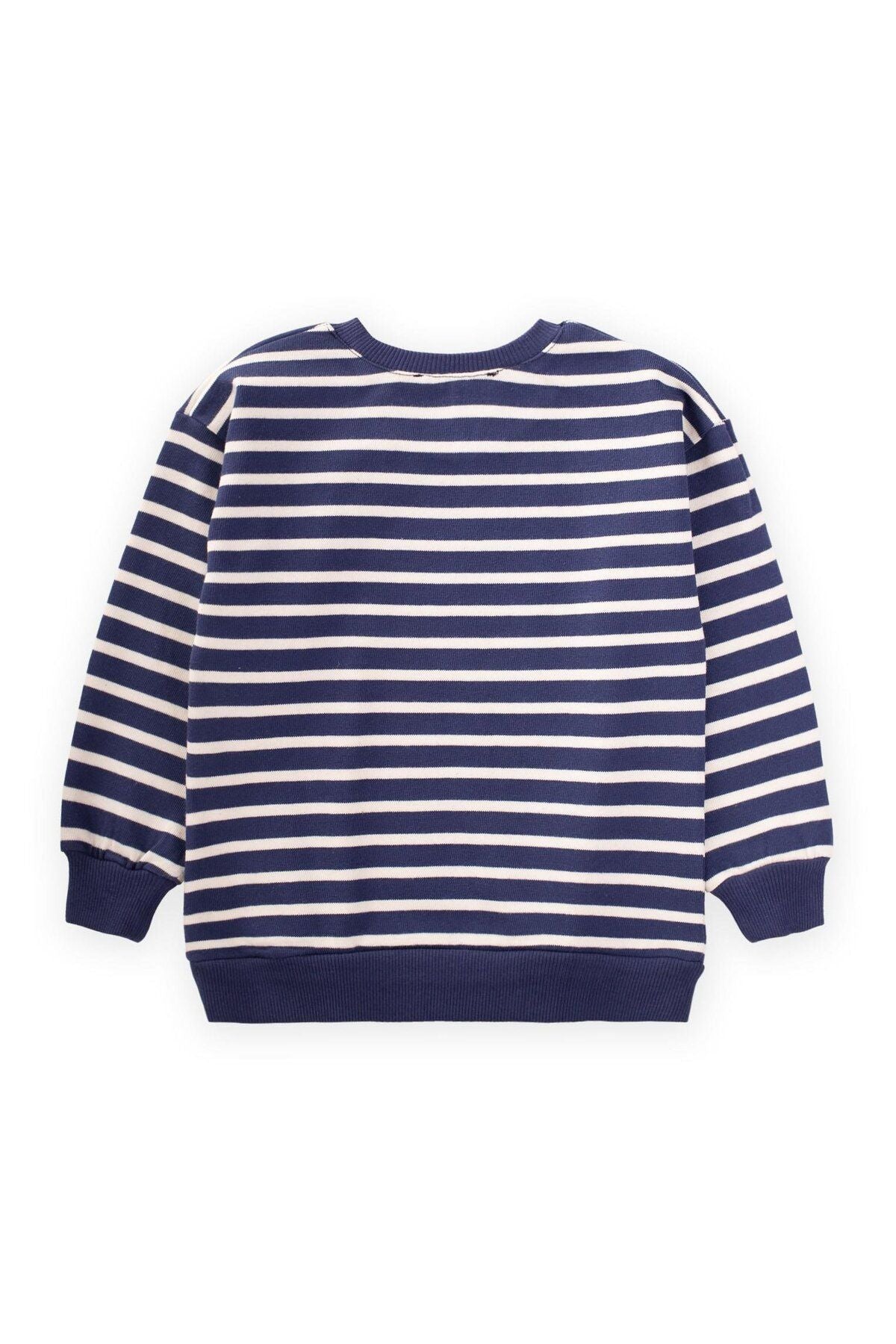 Striped knitwear sweatshizrd 2-14 year old navy blue