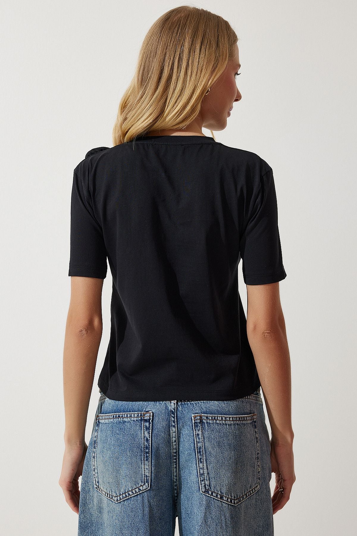 Flower Flower Detailed Knitting T-Shirt JH00051