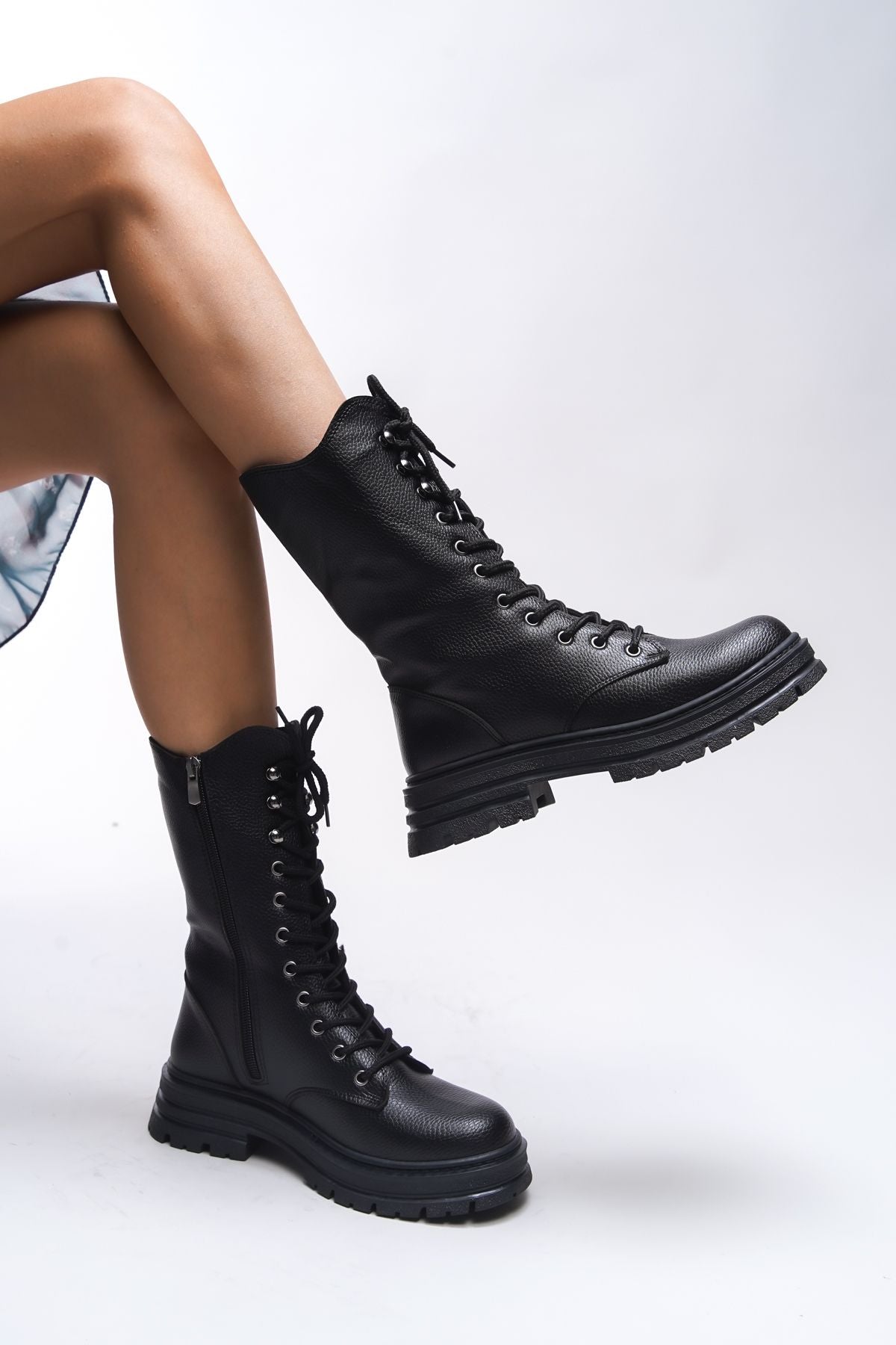 Khervikh Women Long Postal Bot 00121470 Black