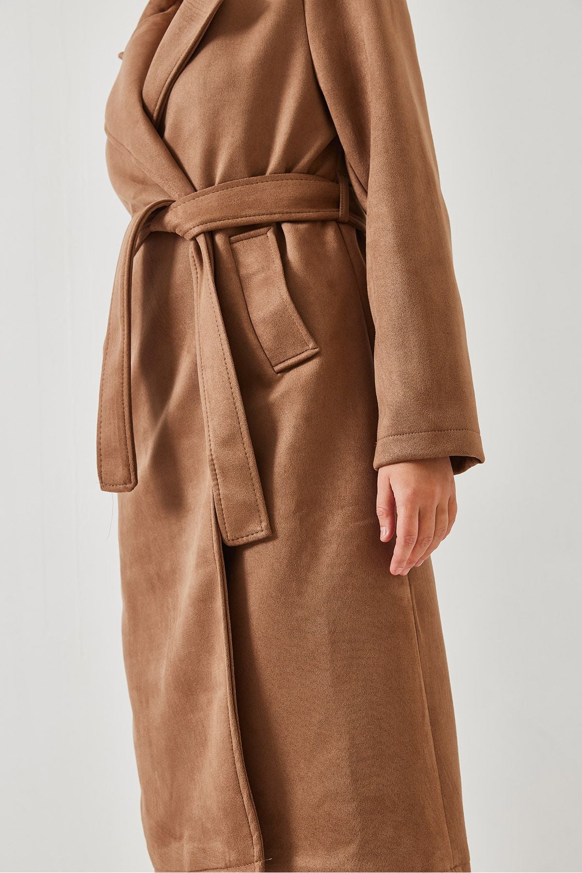 Female Cruve Collar Bideli pocket detailed stamp trench coat 2606 60451017