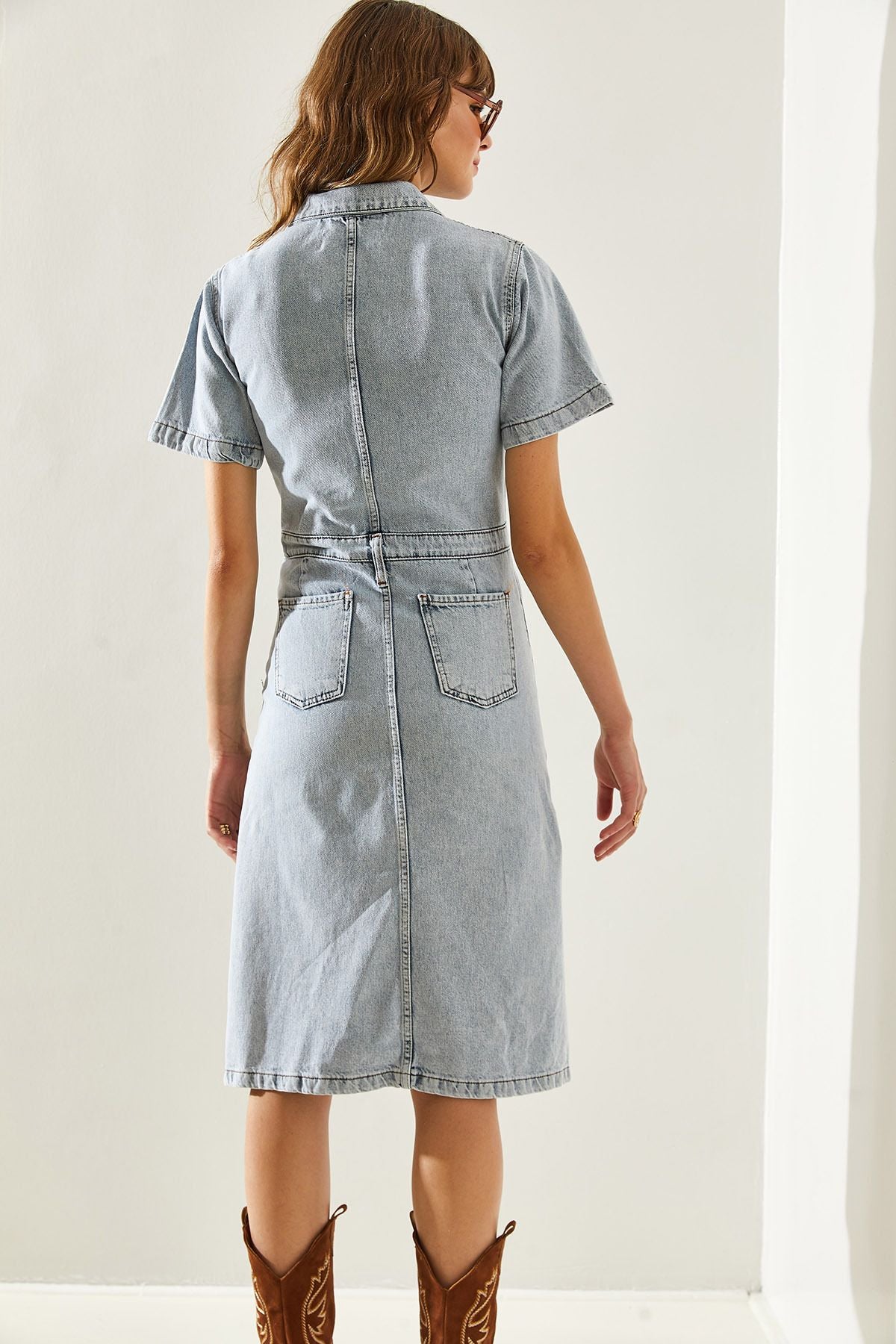 Women's collar sports denim dress 6037 60251337