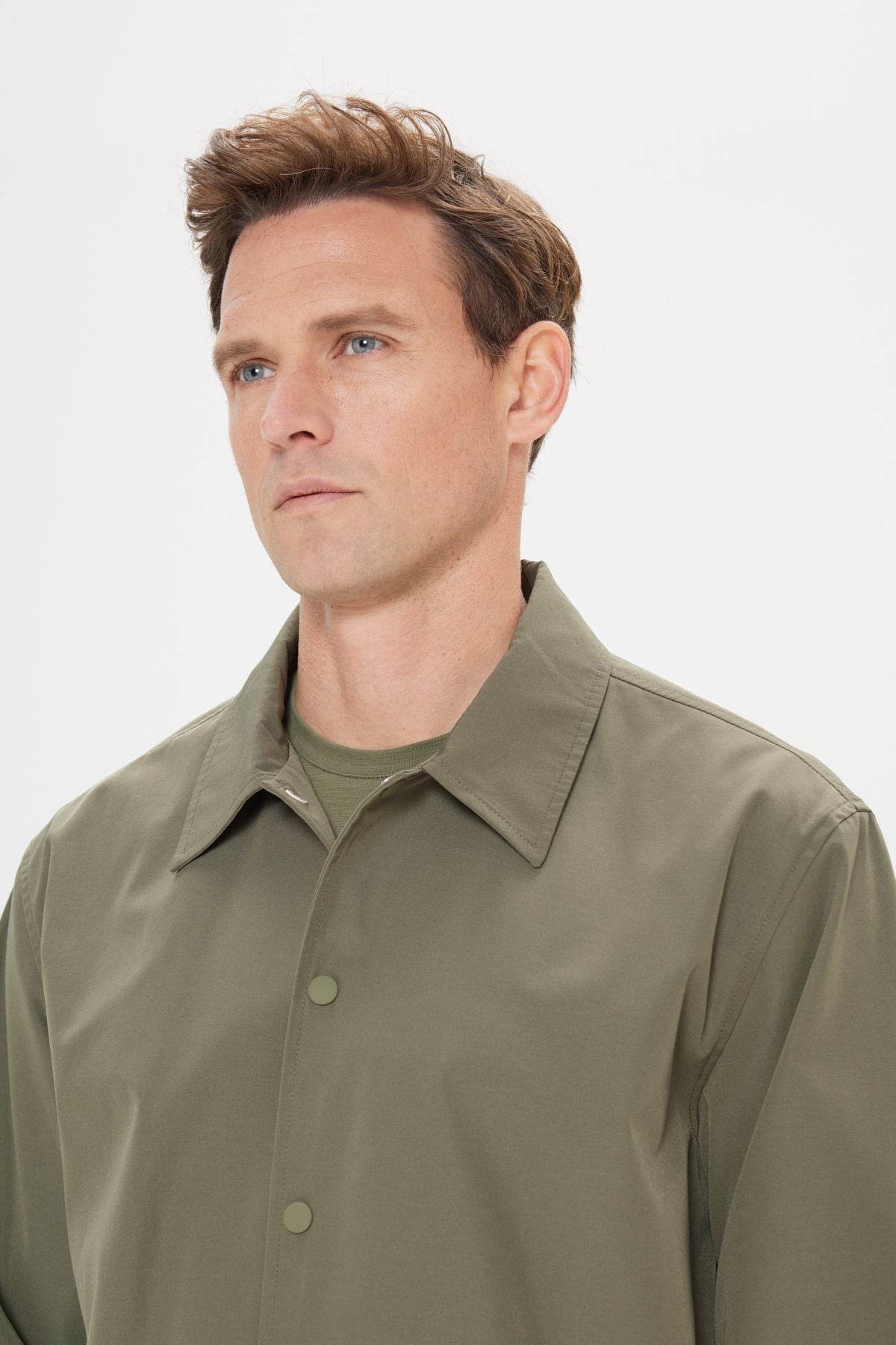 Men's Khaki Standard Fit Normal Cutting Shirt Caple Capital Coat
