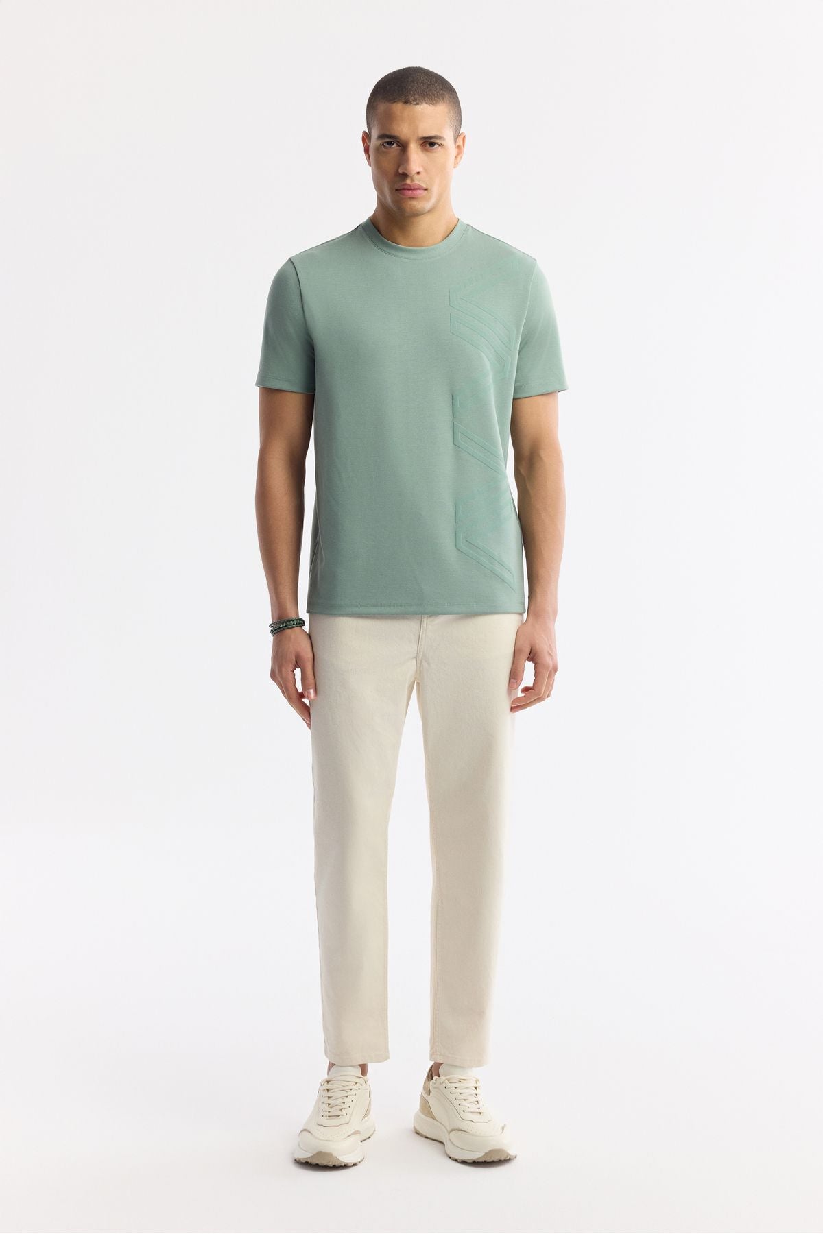 Men's Beige Straight Washing Straight Fit Pants A51y3548
