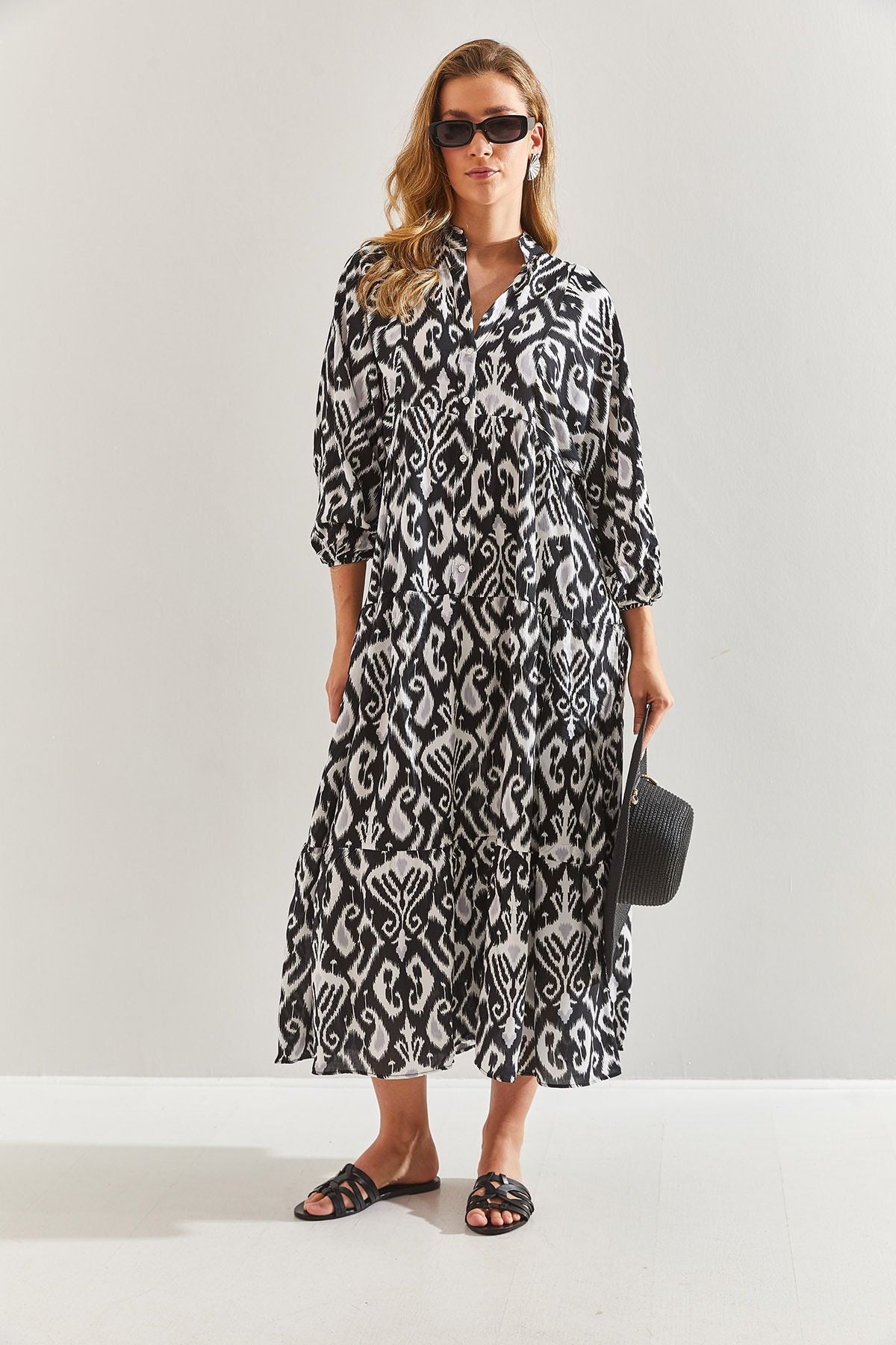 Female Multi Patterned viscose dress 60171051