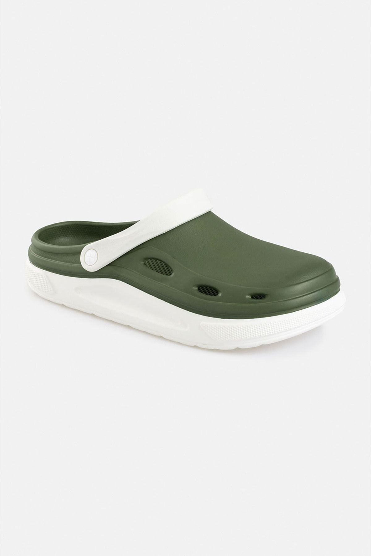 Men's Khaki-White Lightly Sloved Stray Eva Slippers A31y8316