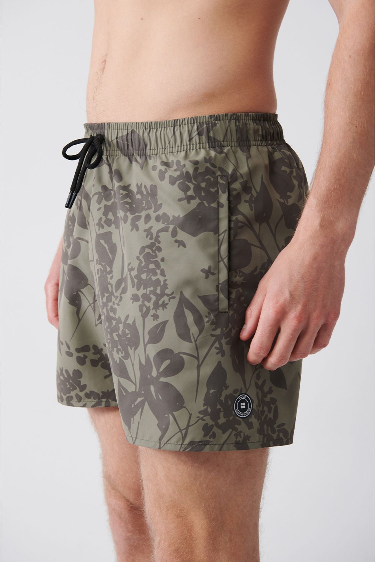 Khaki fast -drying Printed Standard Size Comfort Fit Mayo Sea Short E003802