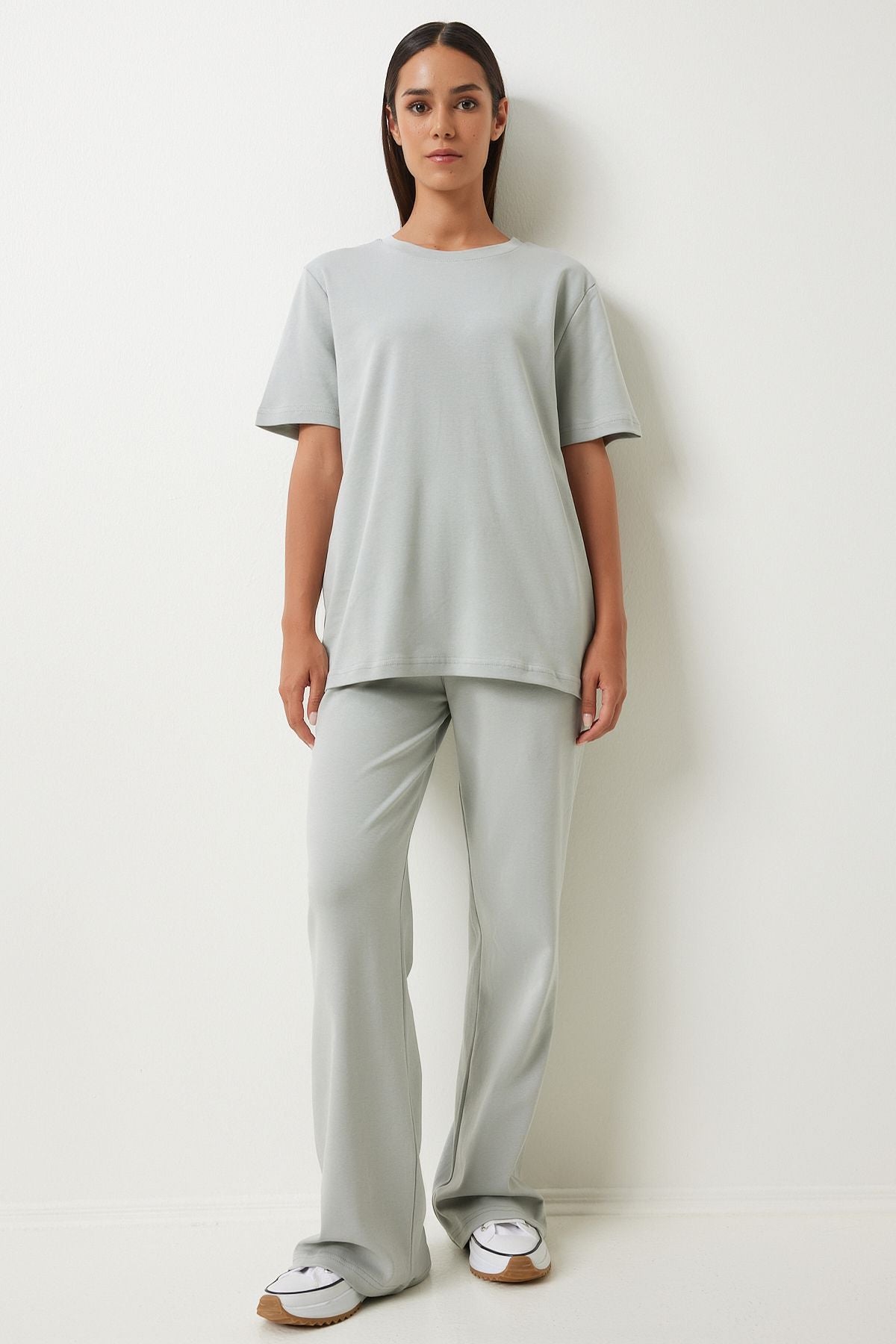 Female Gray T-Shirt Tracksuit Team FN03215