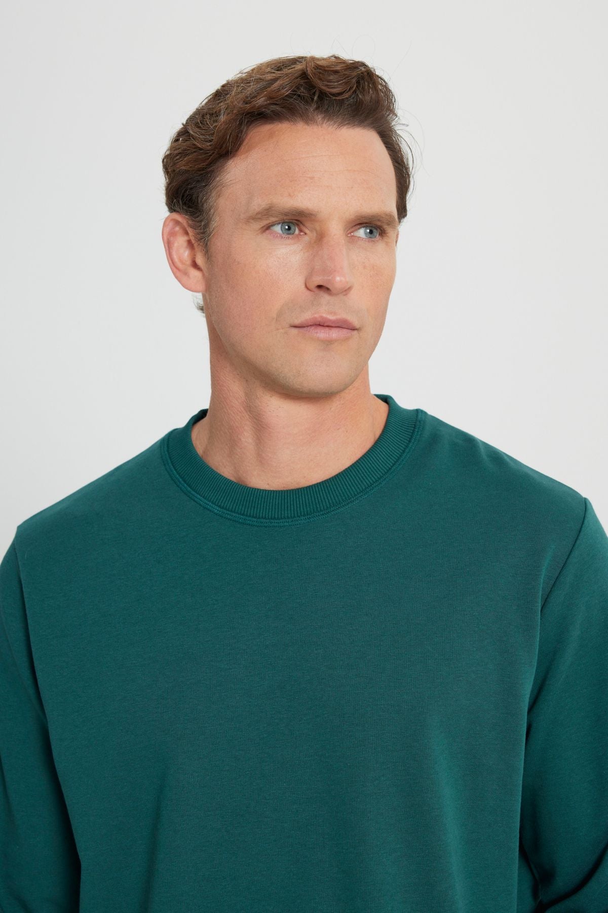 Men's Dark Green Standard Fit Normal Cut Normal Cycling Cycling 3 IP Cotton Sweatshirt