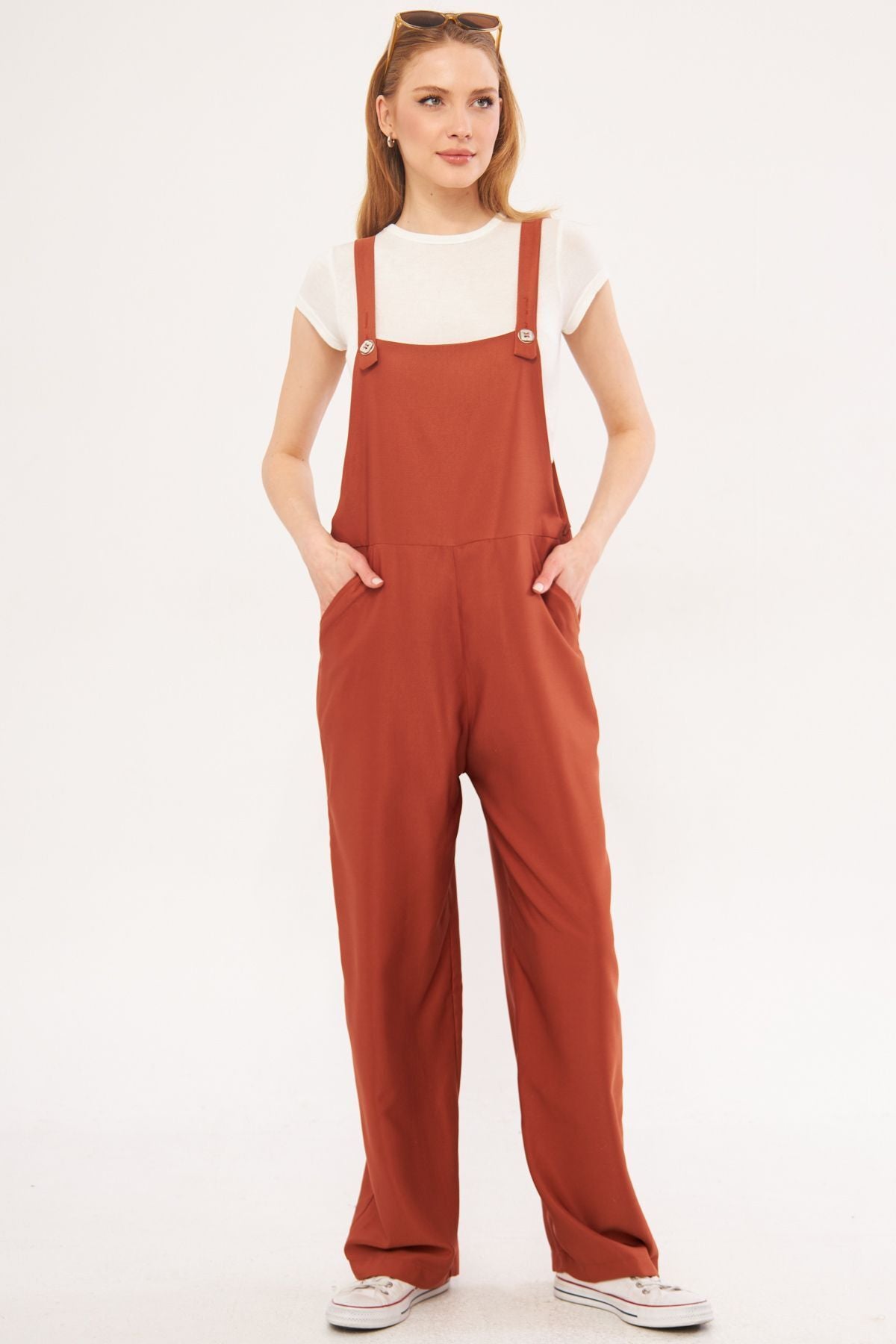 Women's Tile Ikosi Jumpsuit Pocket Wide Tamped Gardener Model ARM-24Y001043