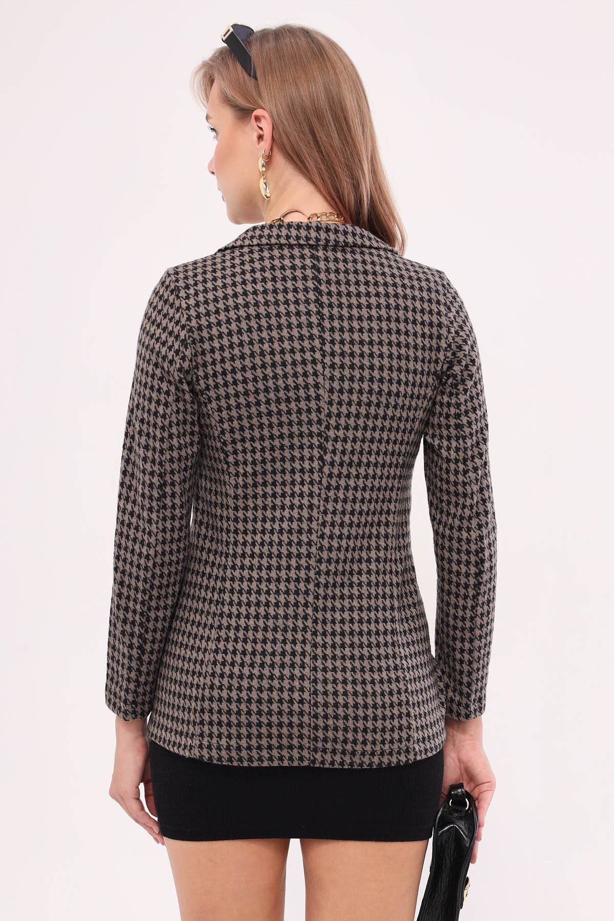 Female mink sweat pattern single button jacket ARM-20K001121