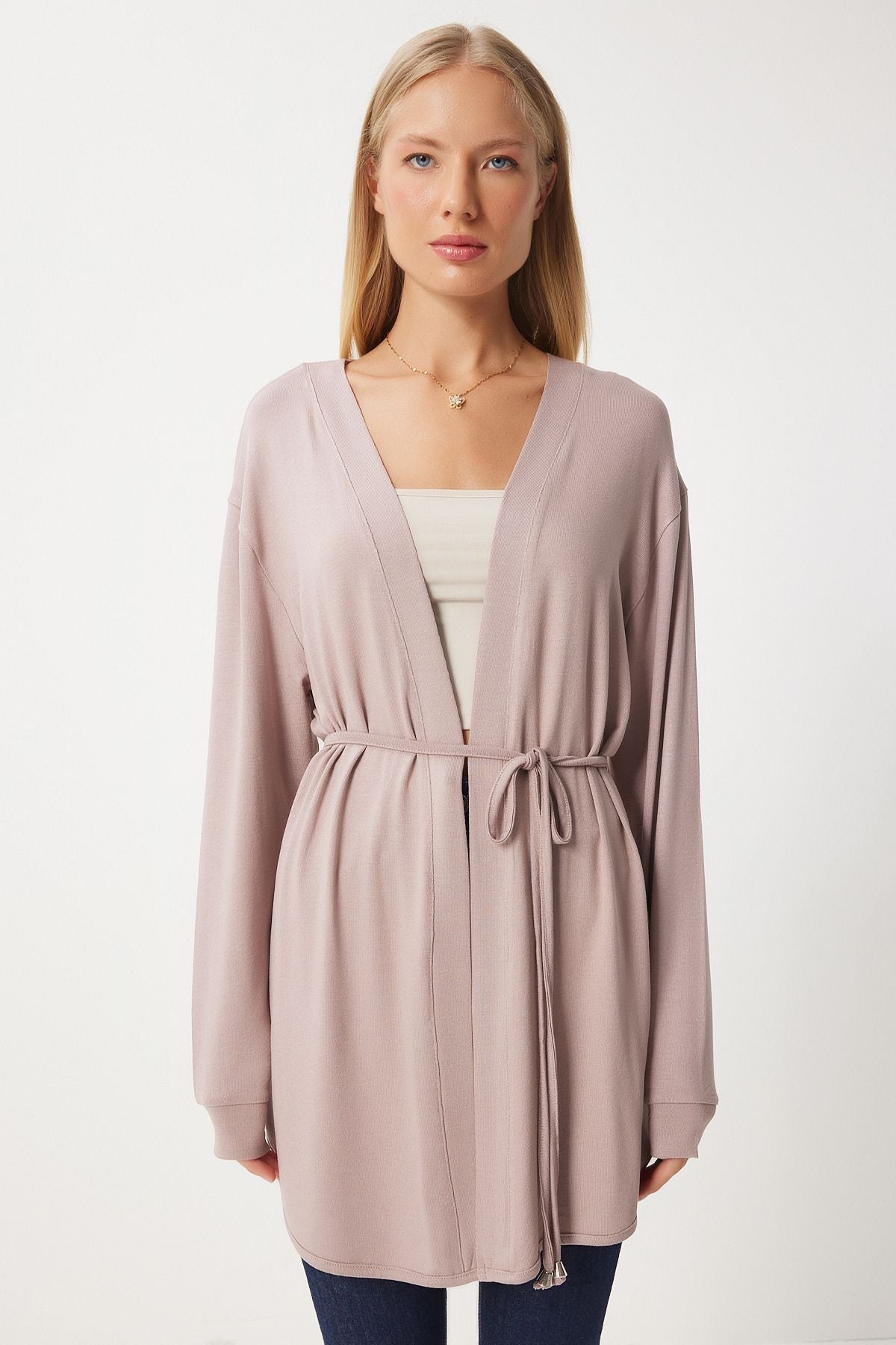 Female Beige Seasonal Knitting knitwear cardigan EN00620