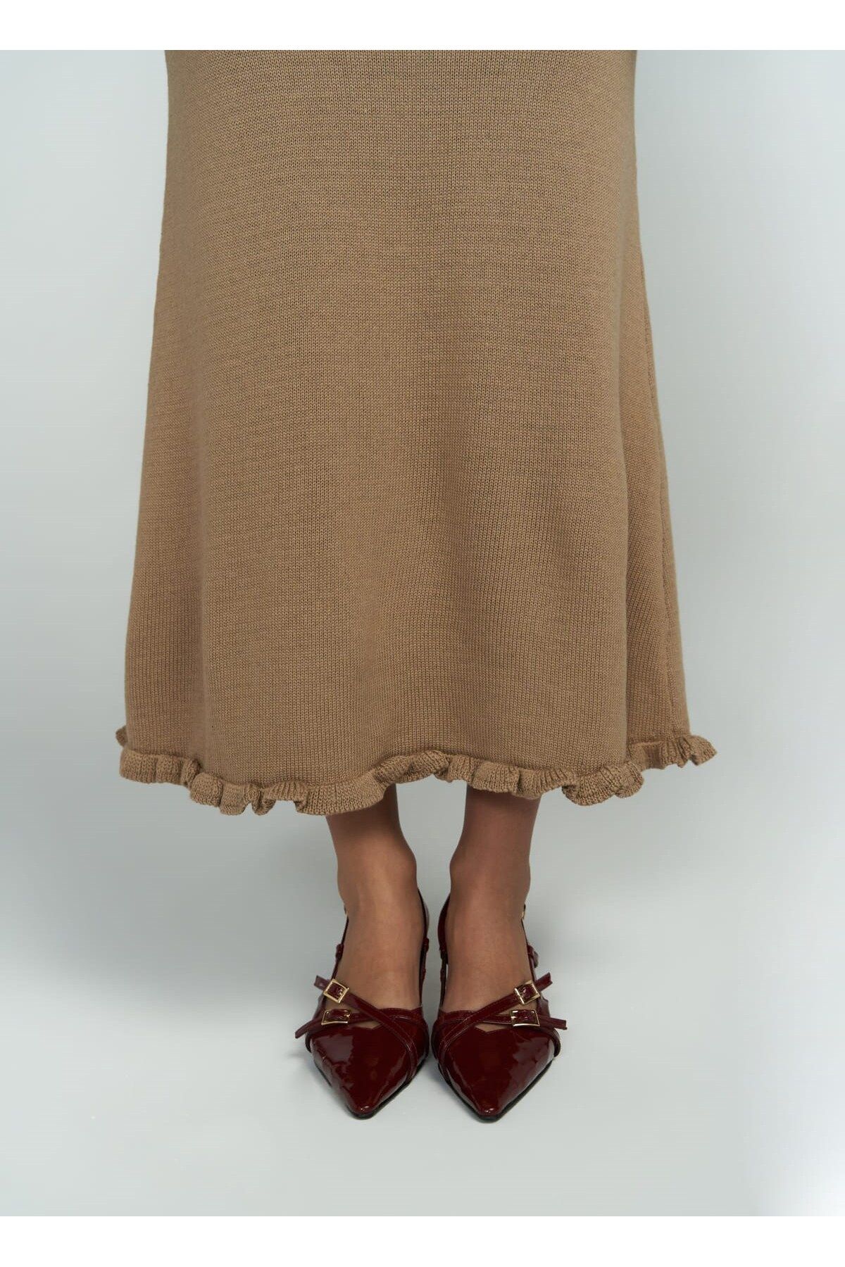 Angela Back Décollette with Mink Knitwear Dress