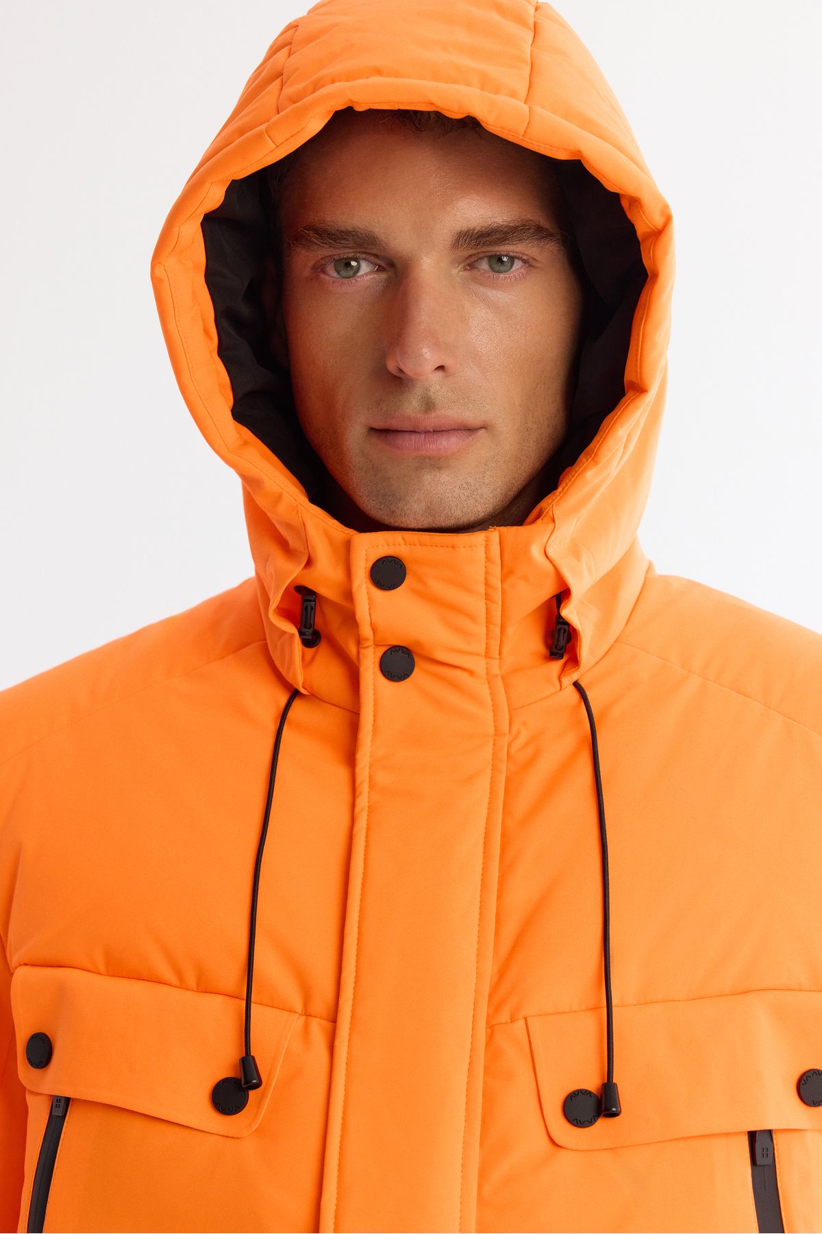 Men's Neon Orange Water Driving Windproof -20 degrees resistant goose feather ski coat A42y6123