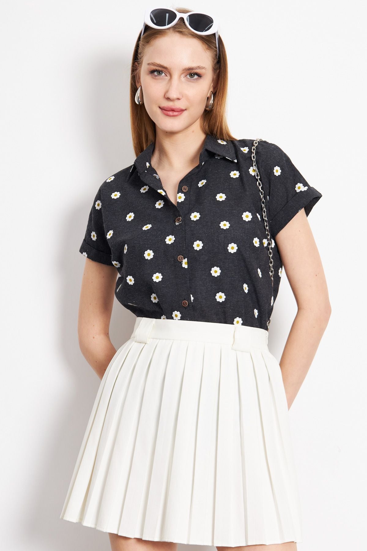 WOMEN'S ARRASSIT PATTERN SHORT SOLD SHIRT ARM-221052