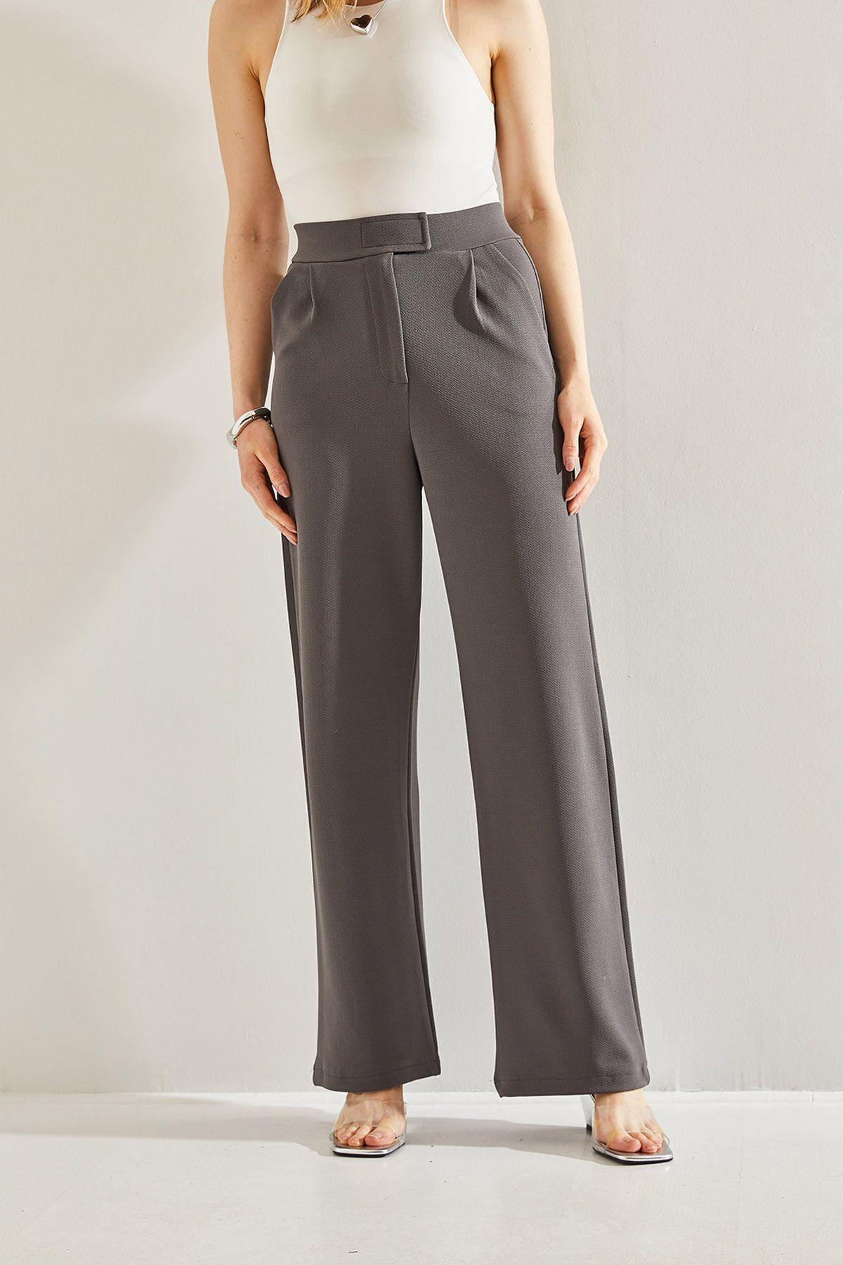 Woman High Waist Luclear Call Palazzo Pants 60221007