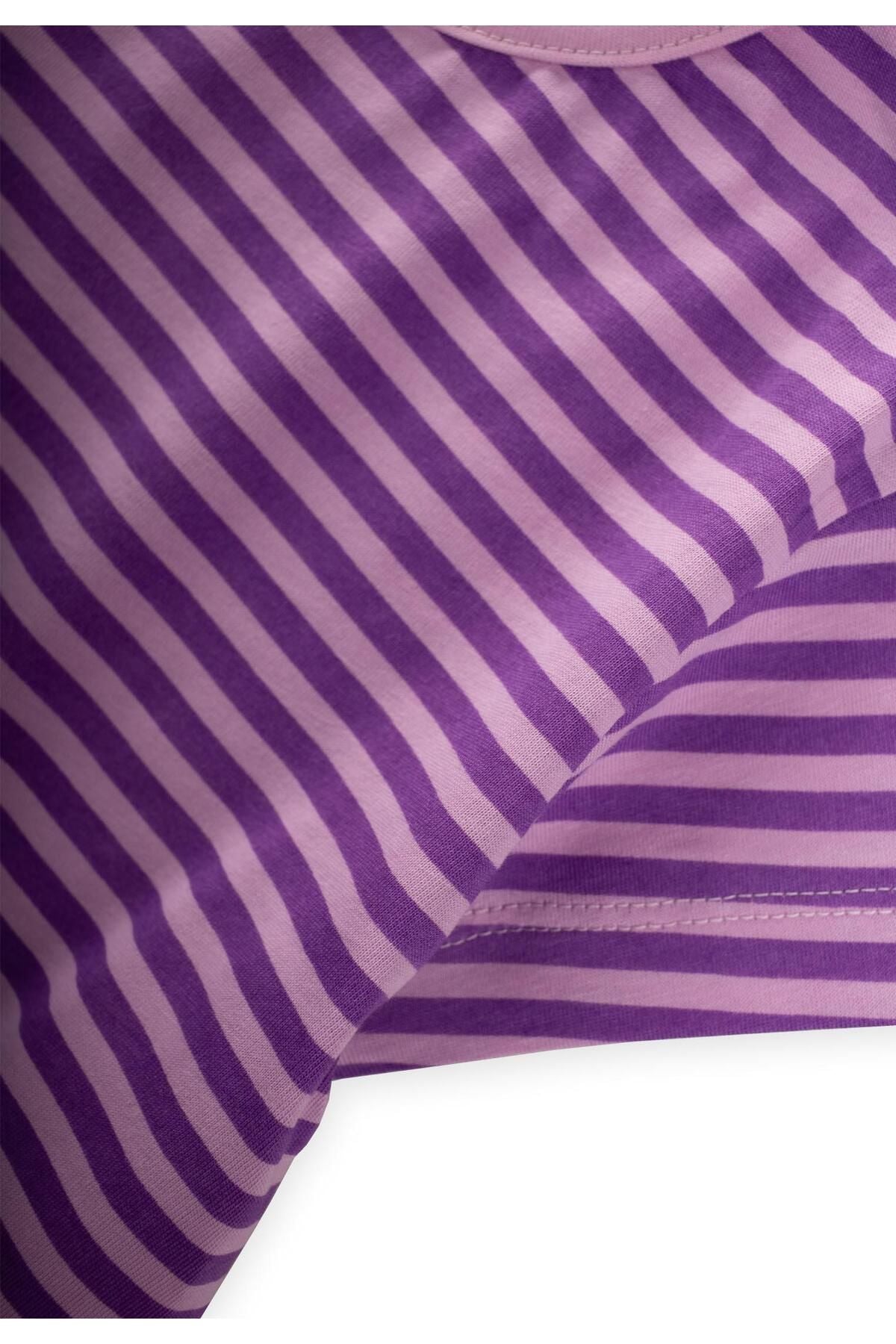 Striped girl t-shift 2-7 years old purple striped