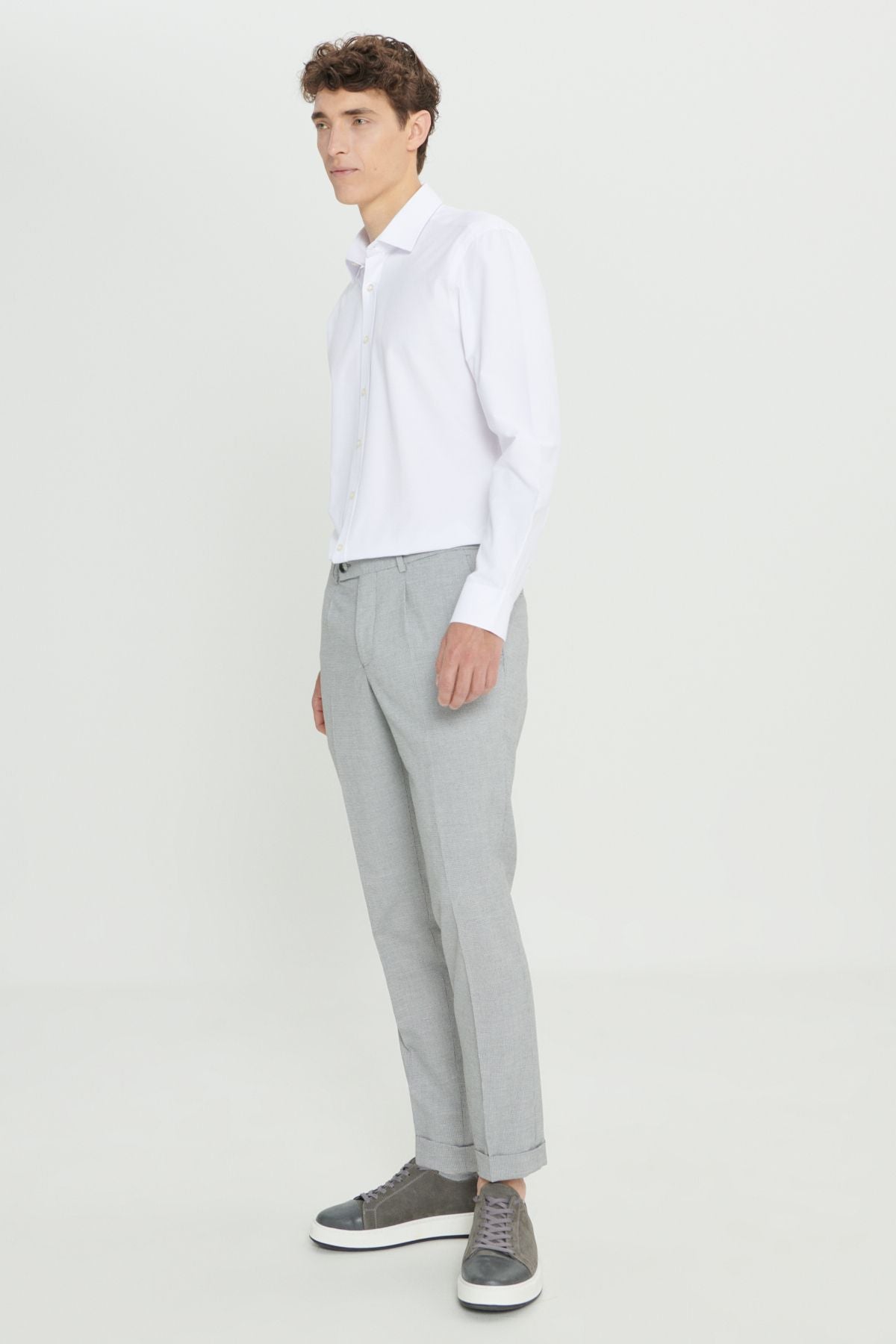 Comfort fit comfortable cutting side pocket patterned waist tire fabric classic pants