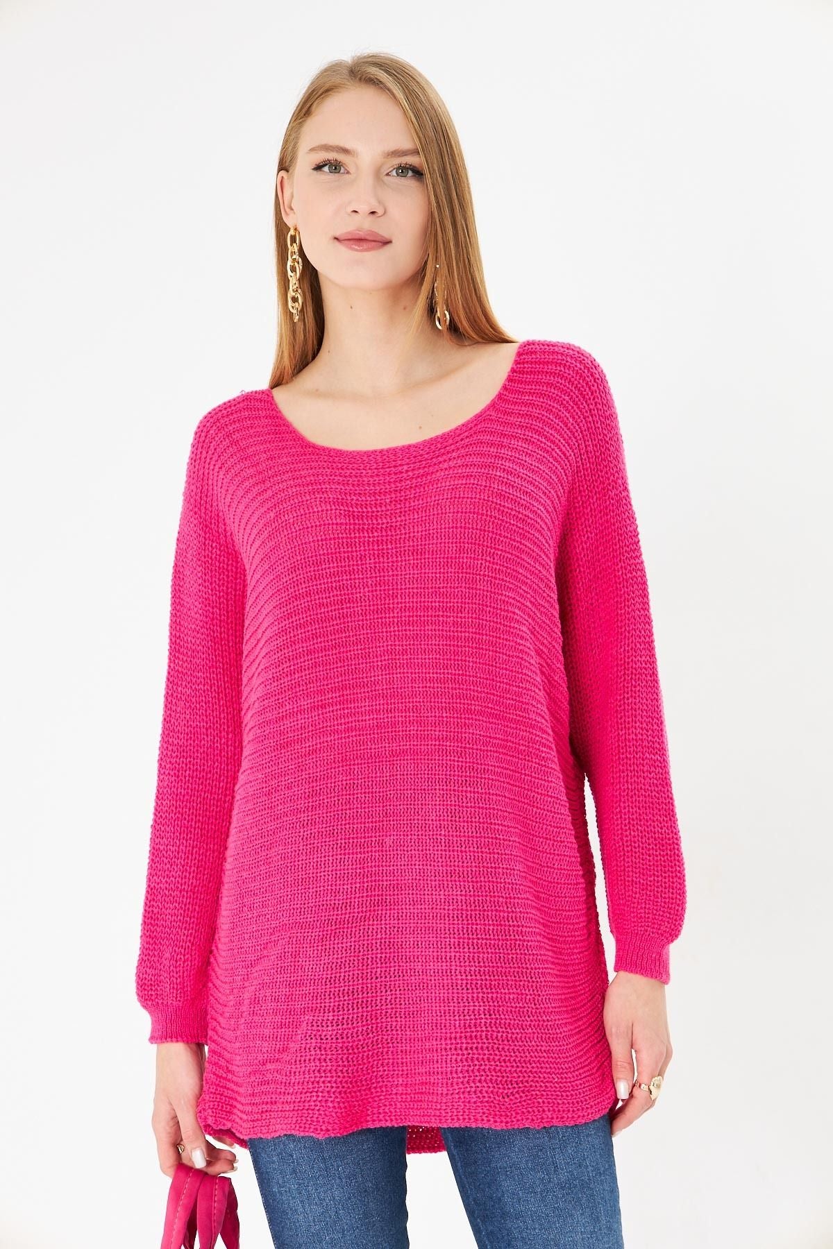 Women Fuchsia Thessaloniki shabby knitwear sweater ARM-21K012010