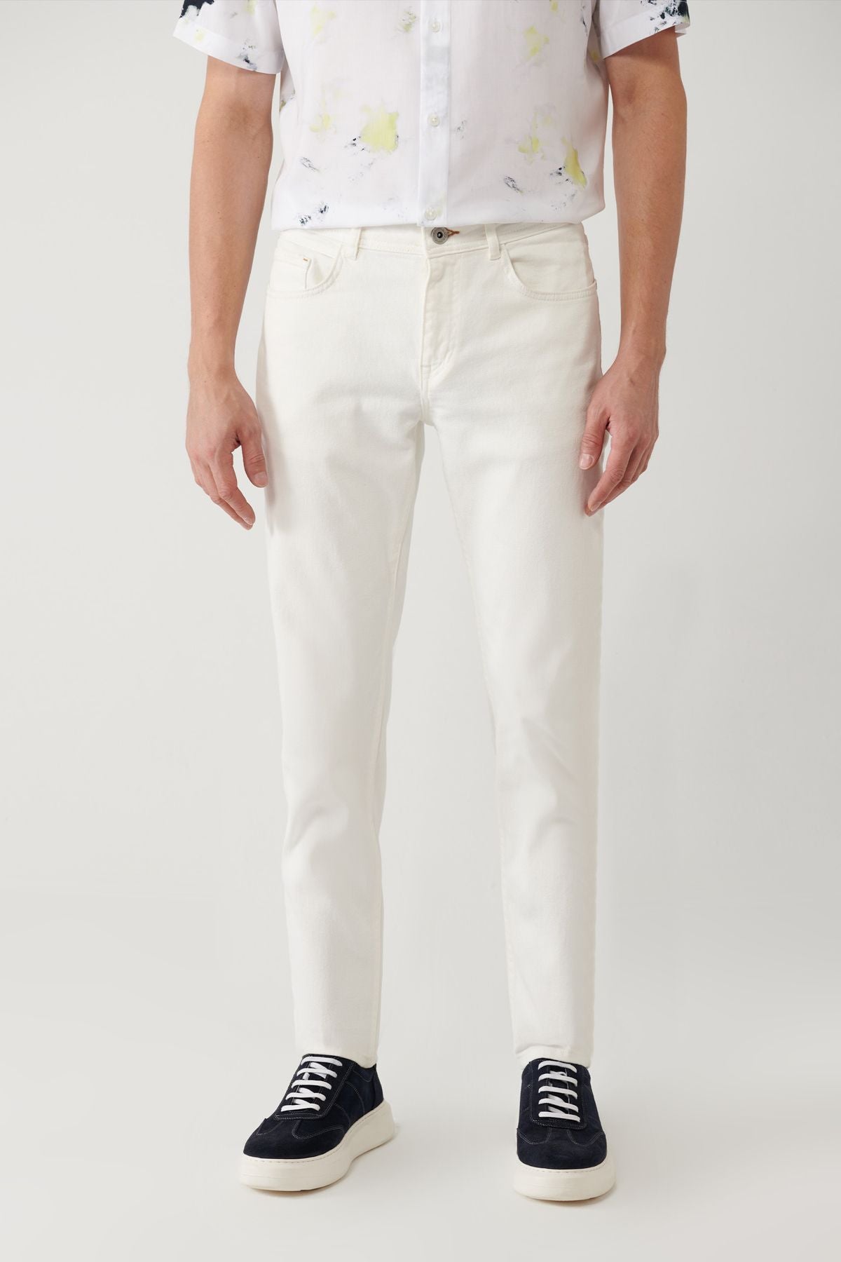 Male Ecru Rinse Wash Flexible Pants A41y3504