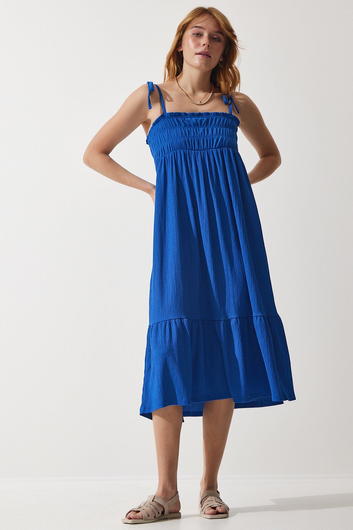 Women's Blue Hanger Kinkil Summer Knitting Dress UB00250