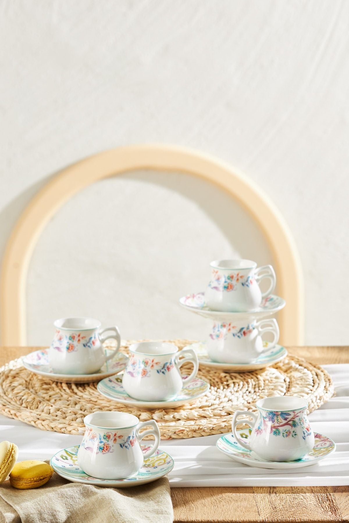 Samatya Porcelain Coffee Cup Set for 6 people