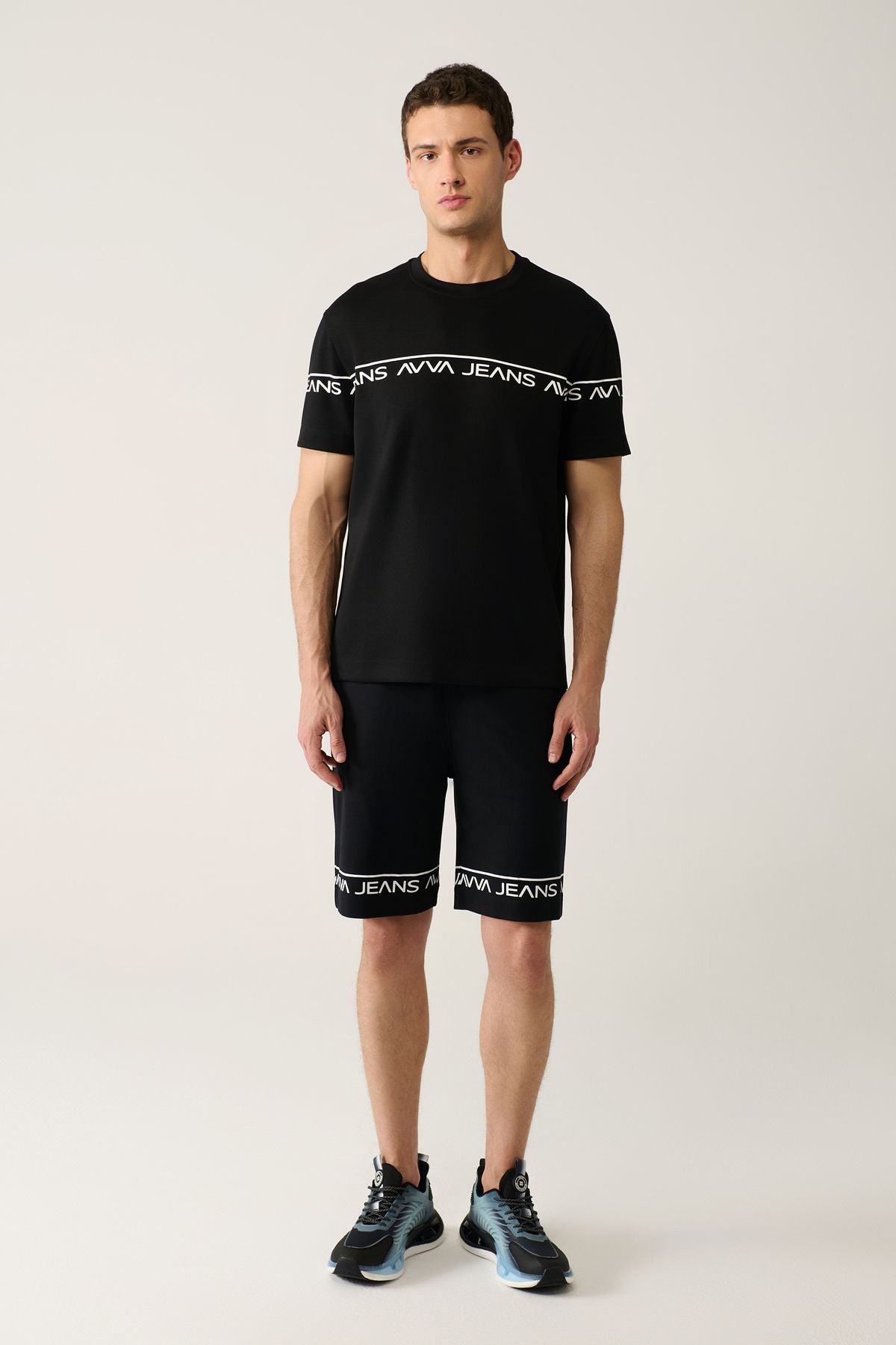 Men's Black Printed Bicycle Yaka Soft Touch T-shirt A41y1329