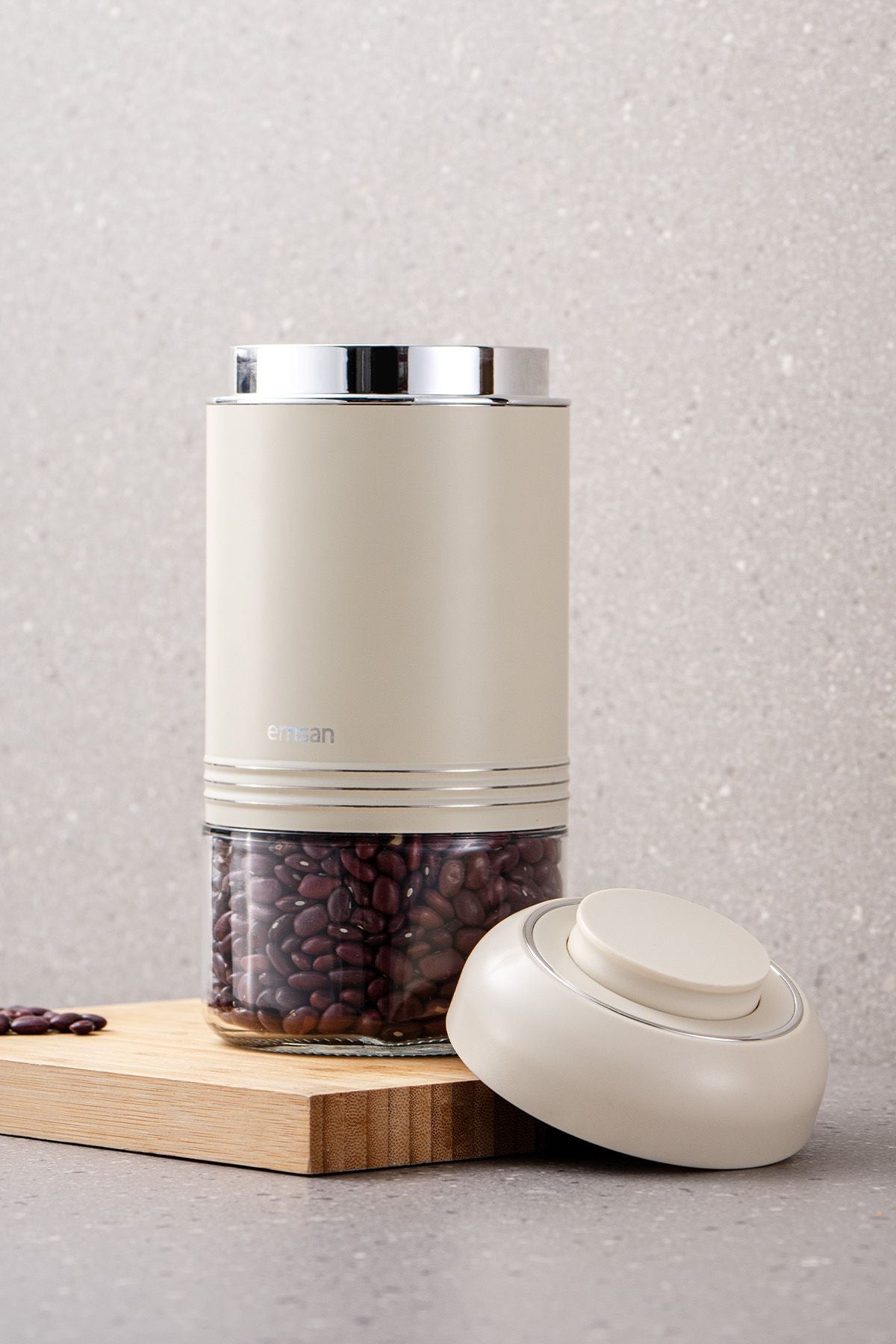 Moko 900 ml storage jar ecru