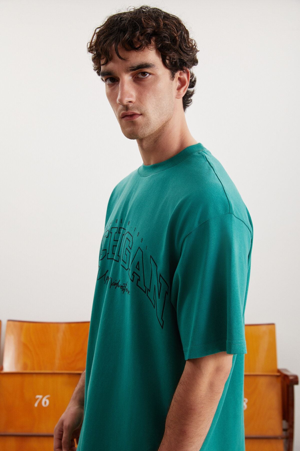 Noris Men's Regular Fit 100 %Cotton Printed Green T-shirt