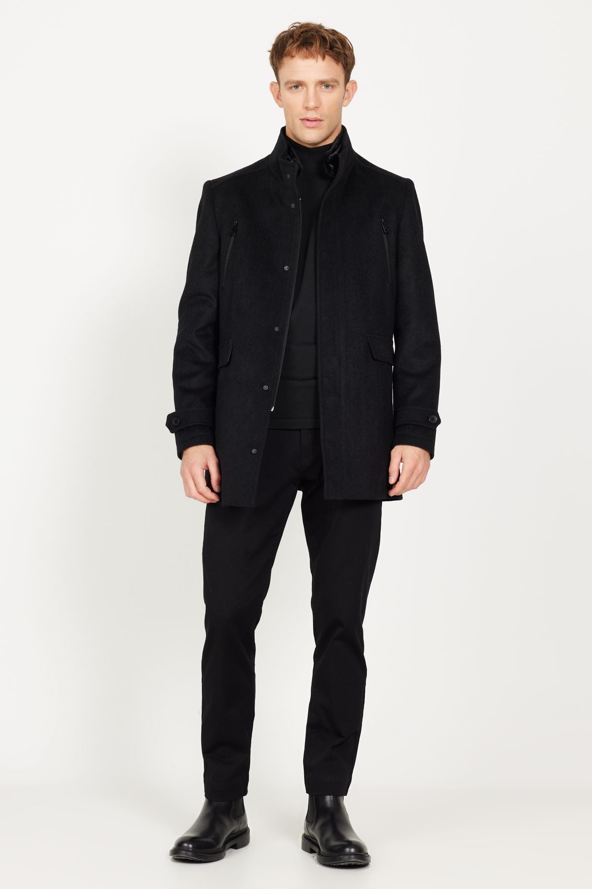 Altınyıldız Classics Black Men's Coat 4a0524100008