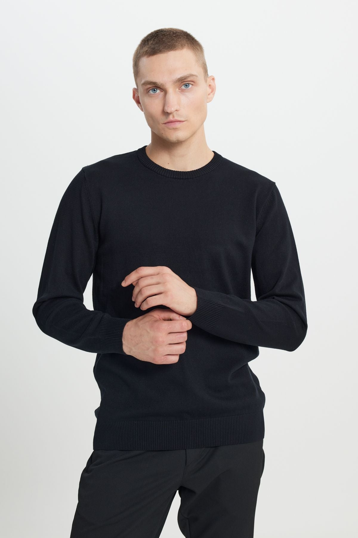 Men's Black Standard Fit Normal Normal Class Bicycle Knitwear Sweater