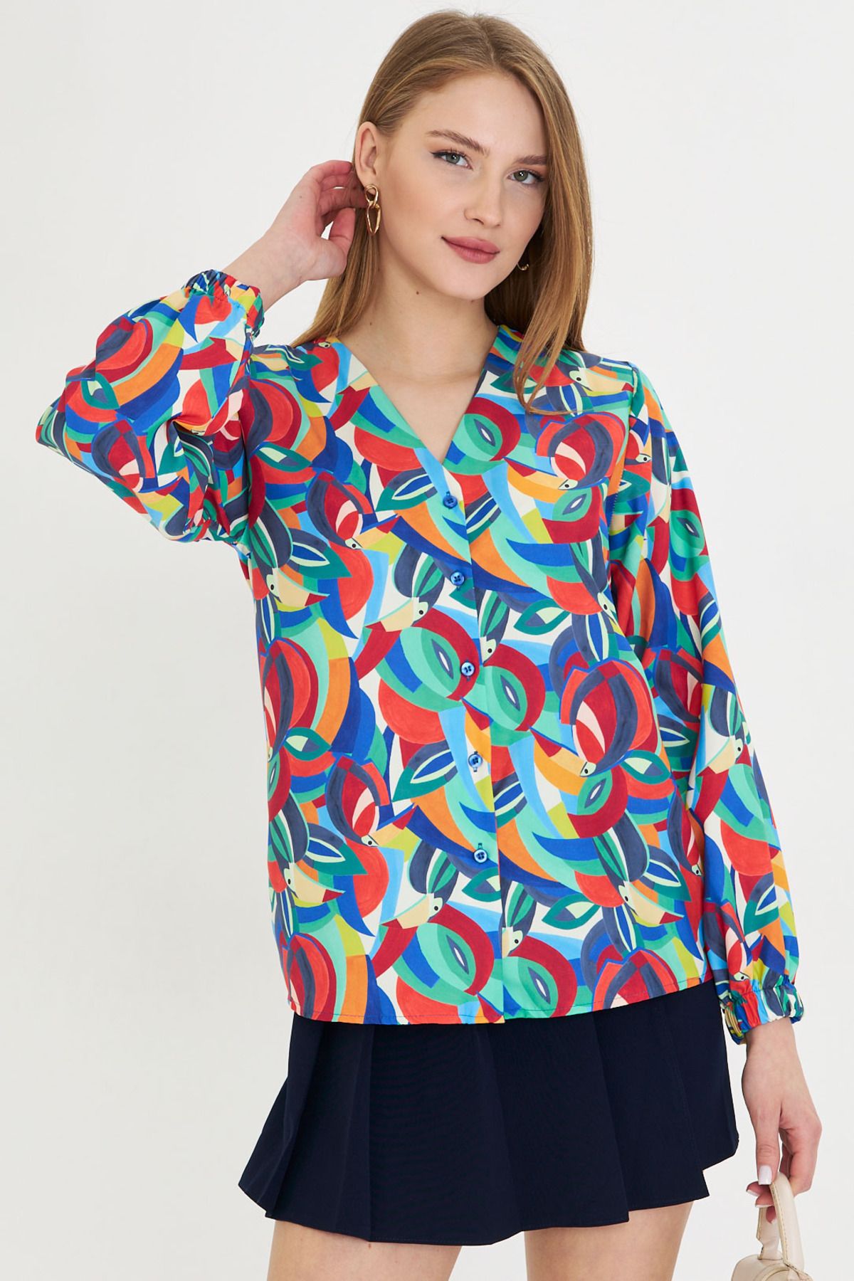 Women's Saks Sleeves with rubber patterned shirt ARM-25Y001014