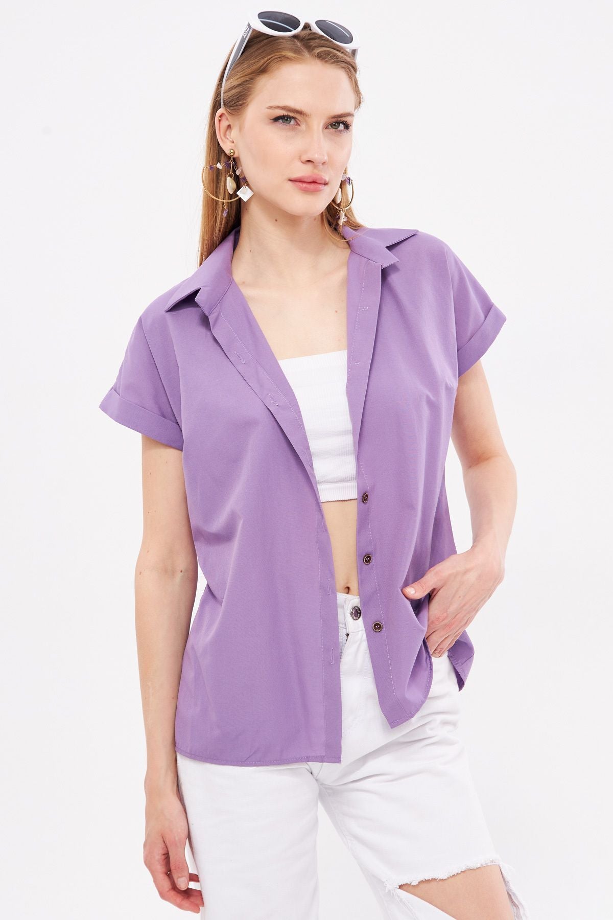 WOMEN'S LILA SHORT SOLD SHIRT ARM-19Y001065