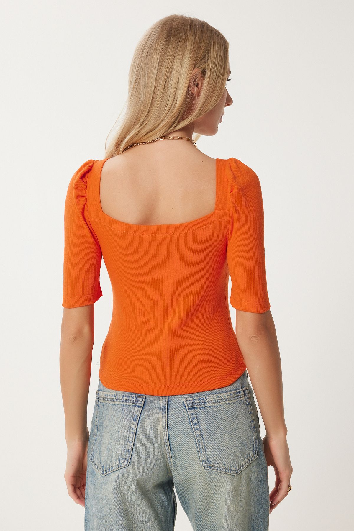 Female Oranj Square Collar Crop Blouse GT00007
