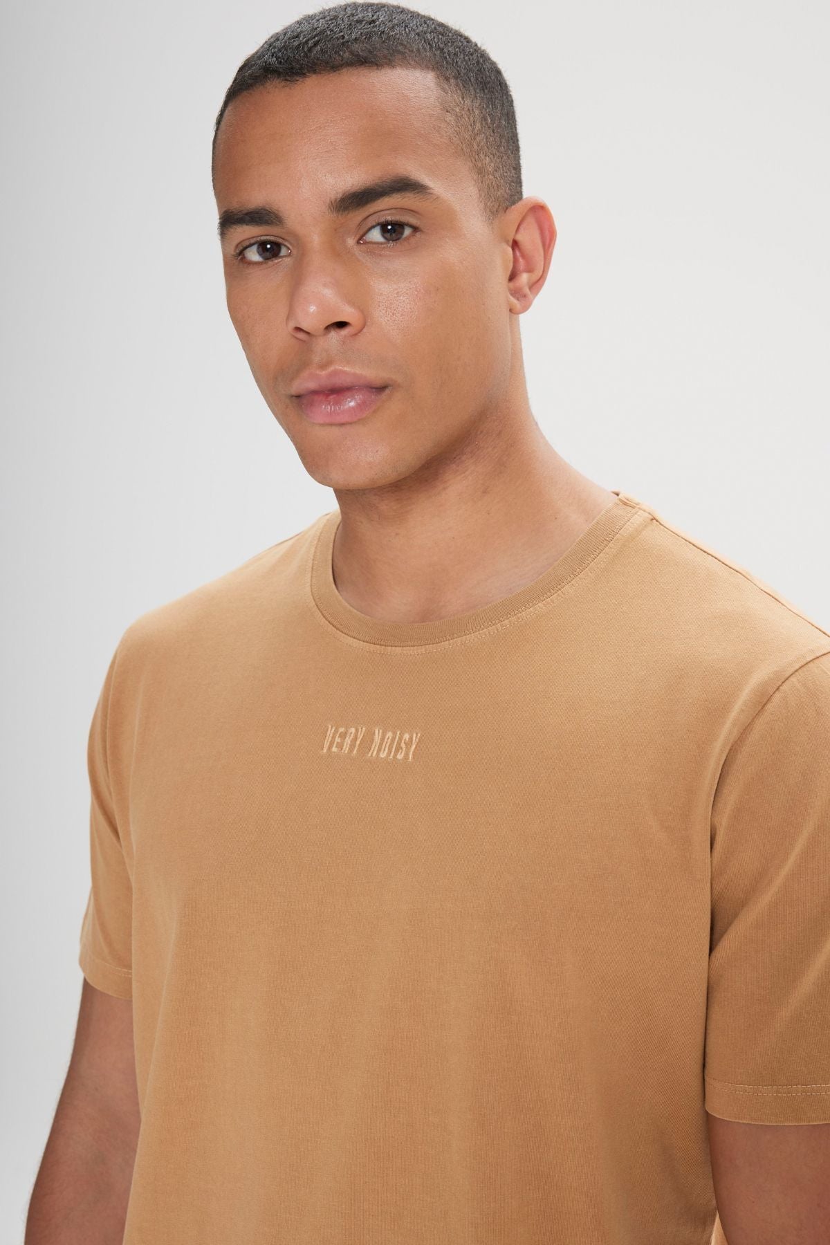 Men's Light Brown 100 %Cotton Standard Fit Normal Normal Cut Bike T -shirt