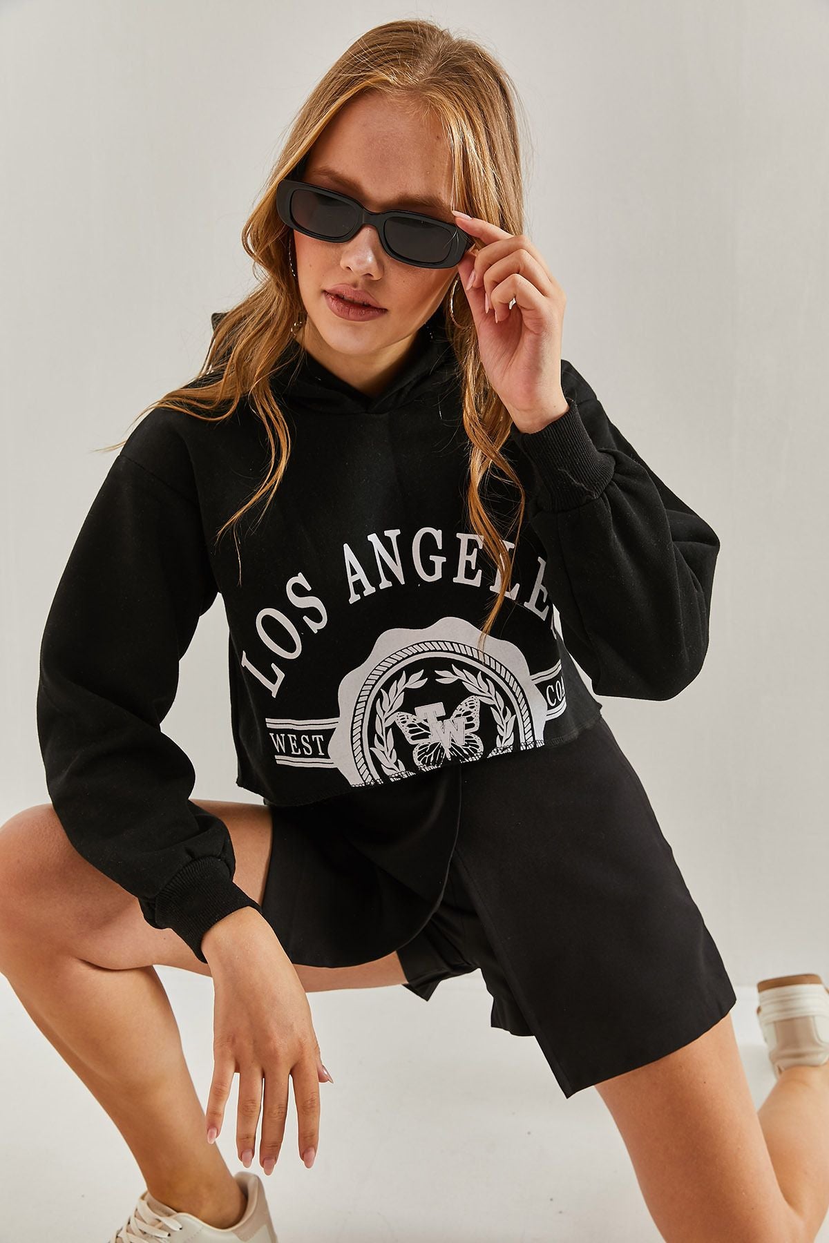 WOMEN'S THREE YARDALLI LOS ANGELES PRINTED SWEATSHİRT