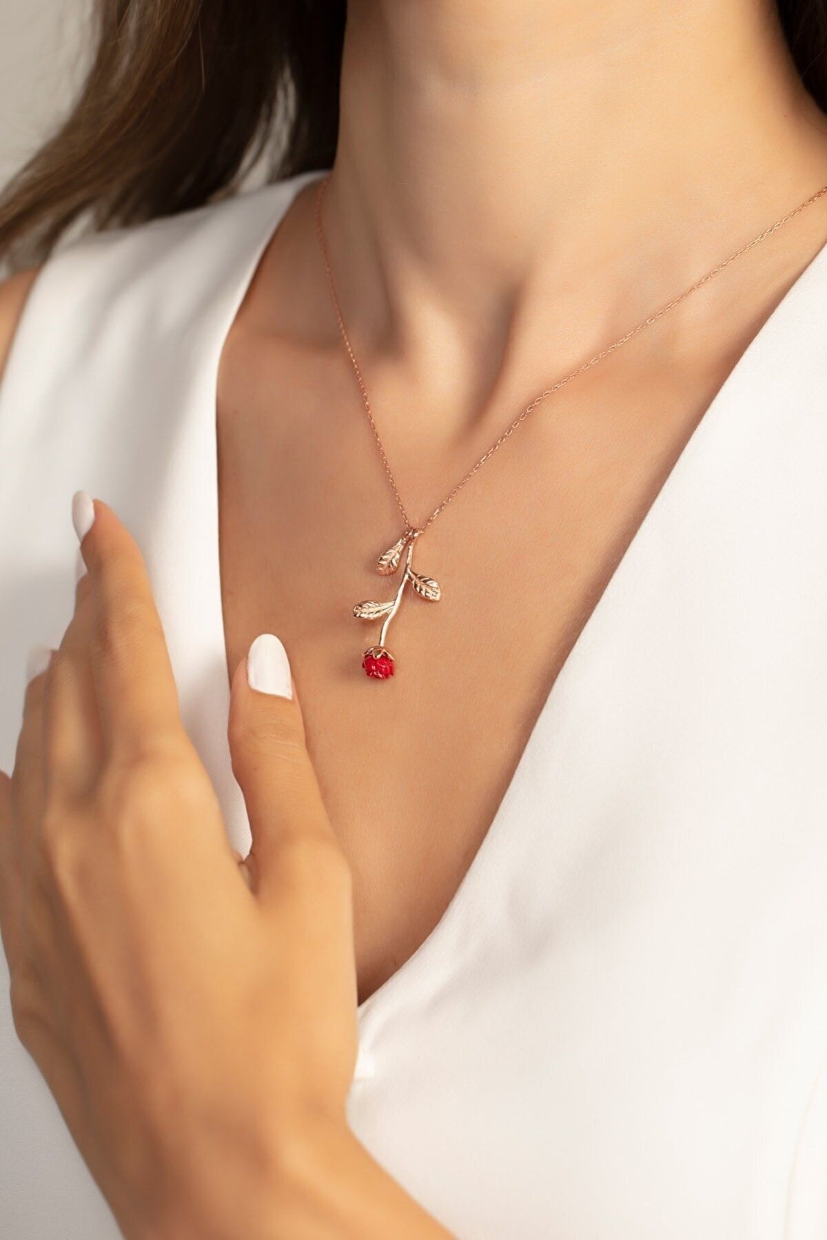 14 K Rose Gold Coating Women Necklace