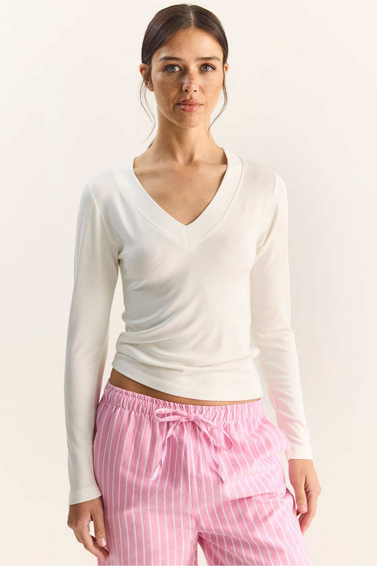 Women's Cotton V-Neck Blouse 141 60283830