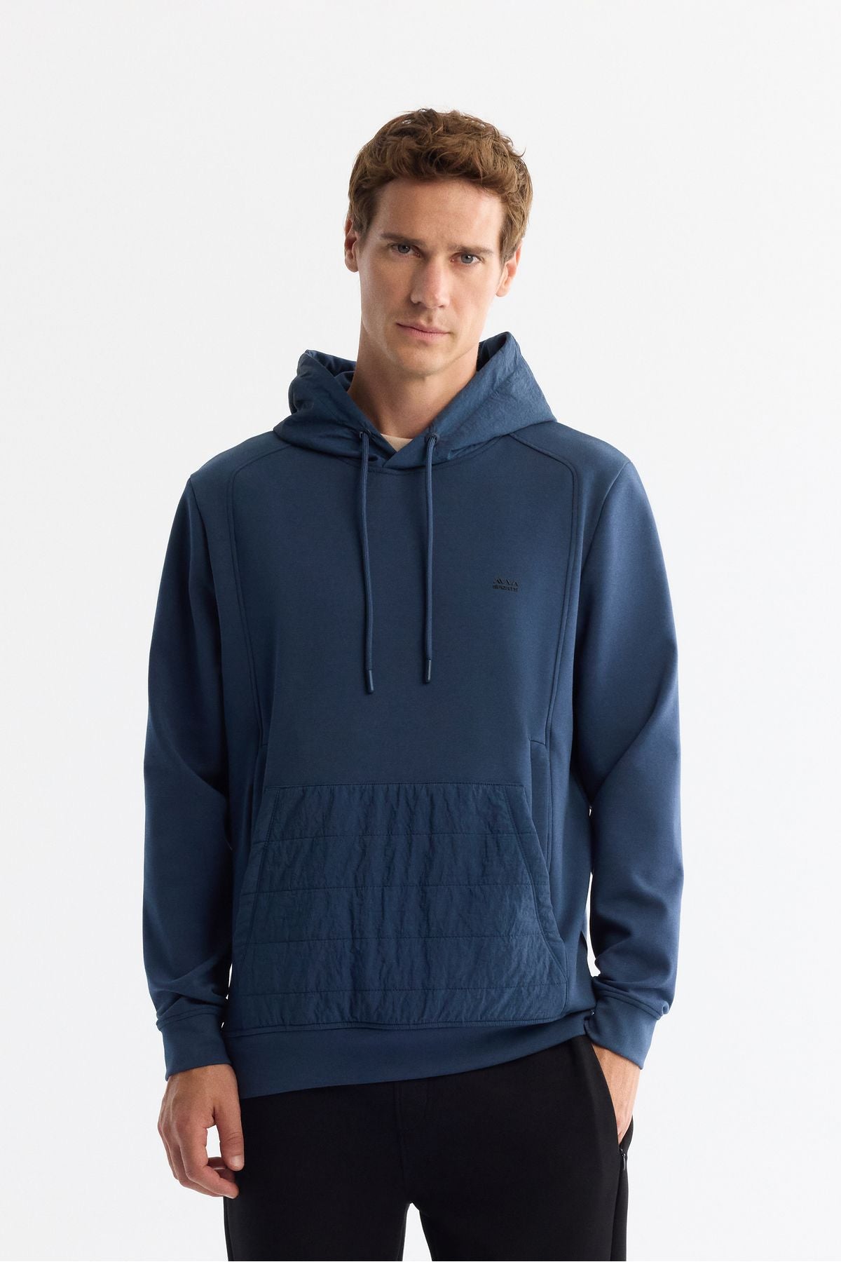 Male Indigo Hooded Elastan Sweatshirt A42y1262