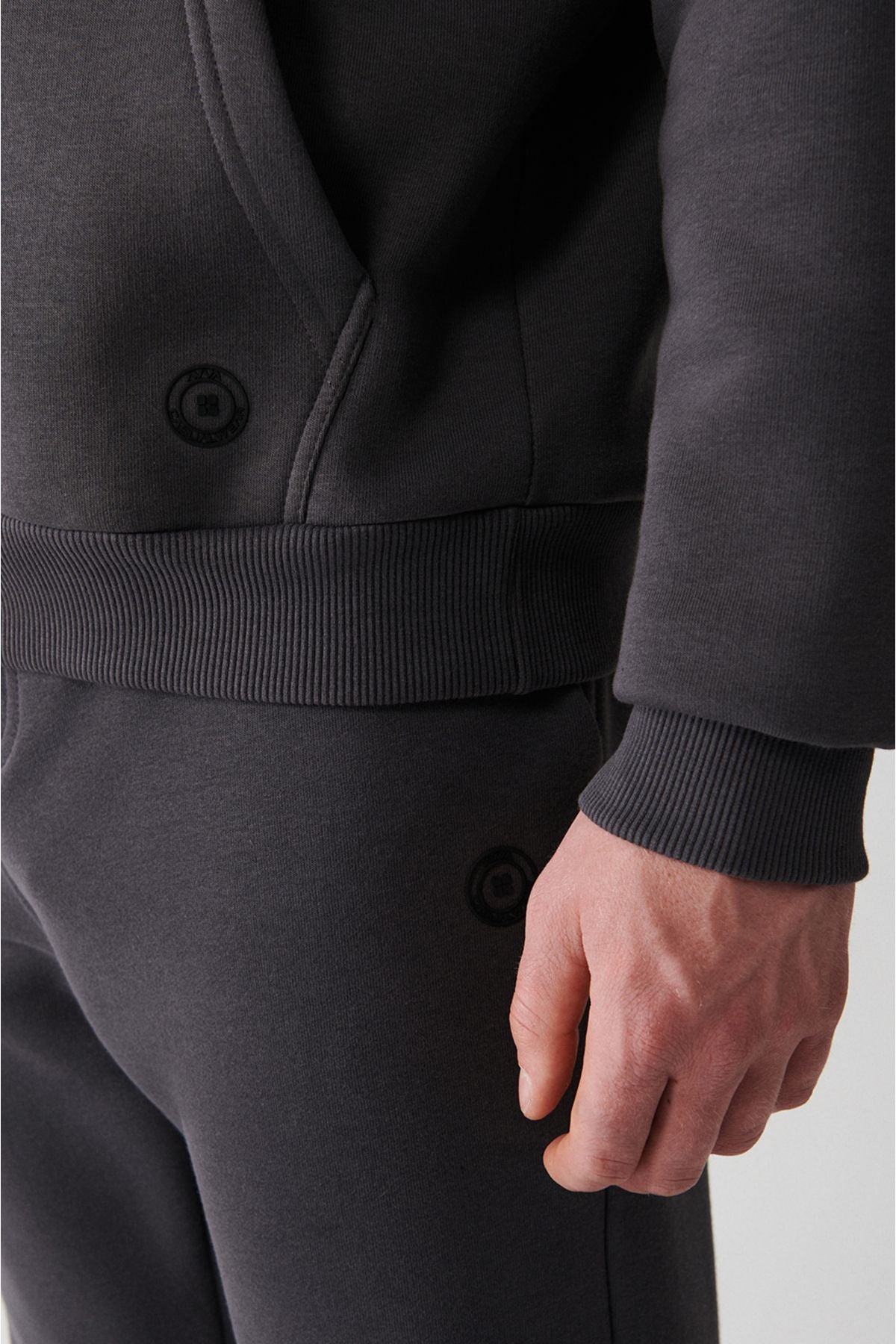 Men's anthracite hooded 3 -IP Cotton Sweatshirt E001018