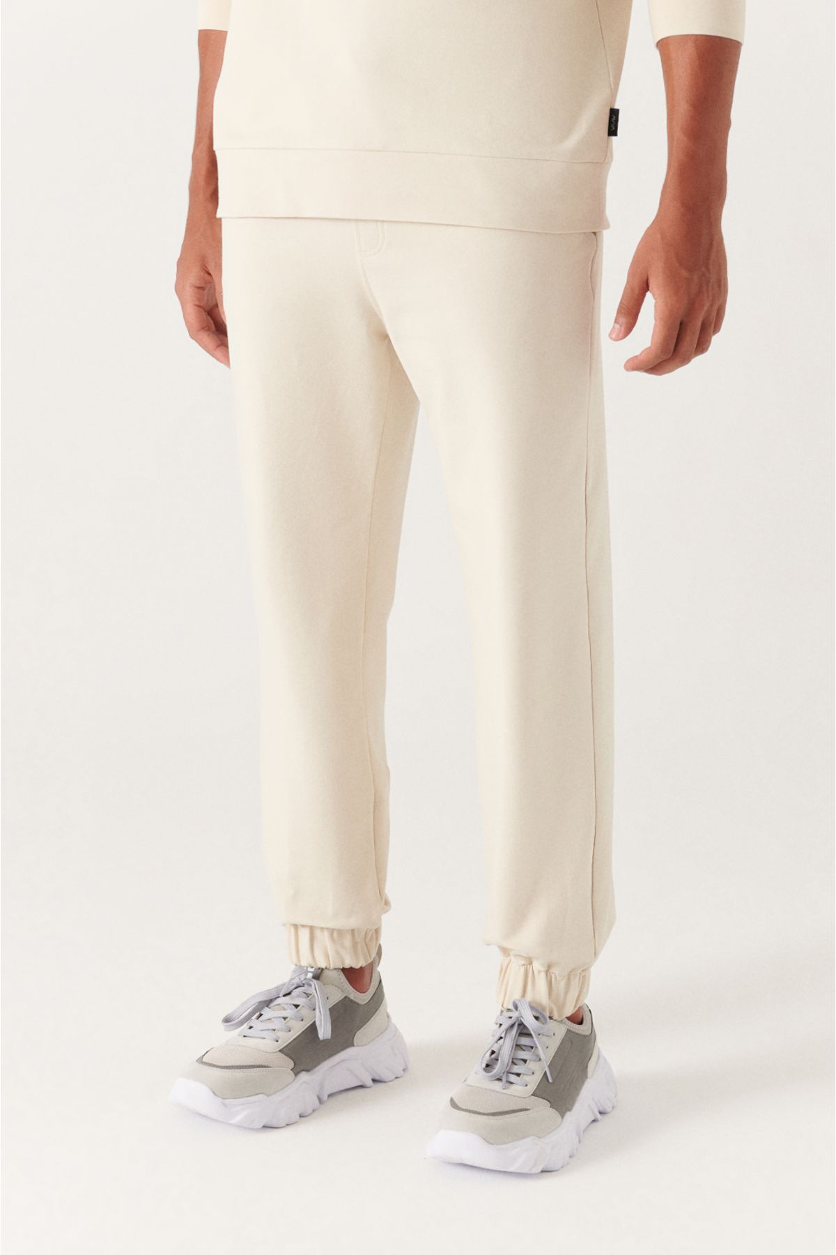 Men's Stone Waist Lacıklı Side Pocket Tape 2 IP Cotton Tracksuit Six E003403