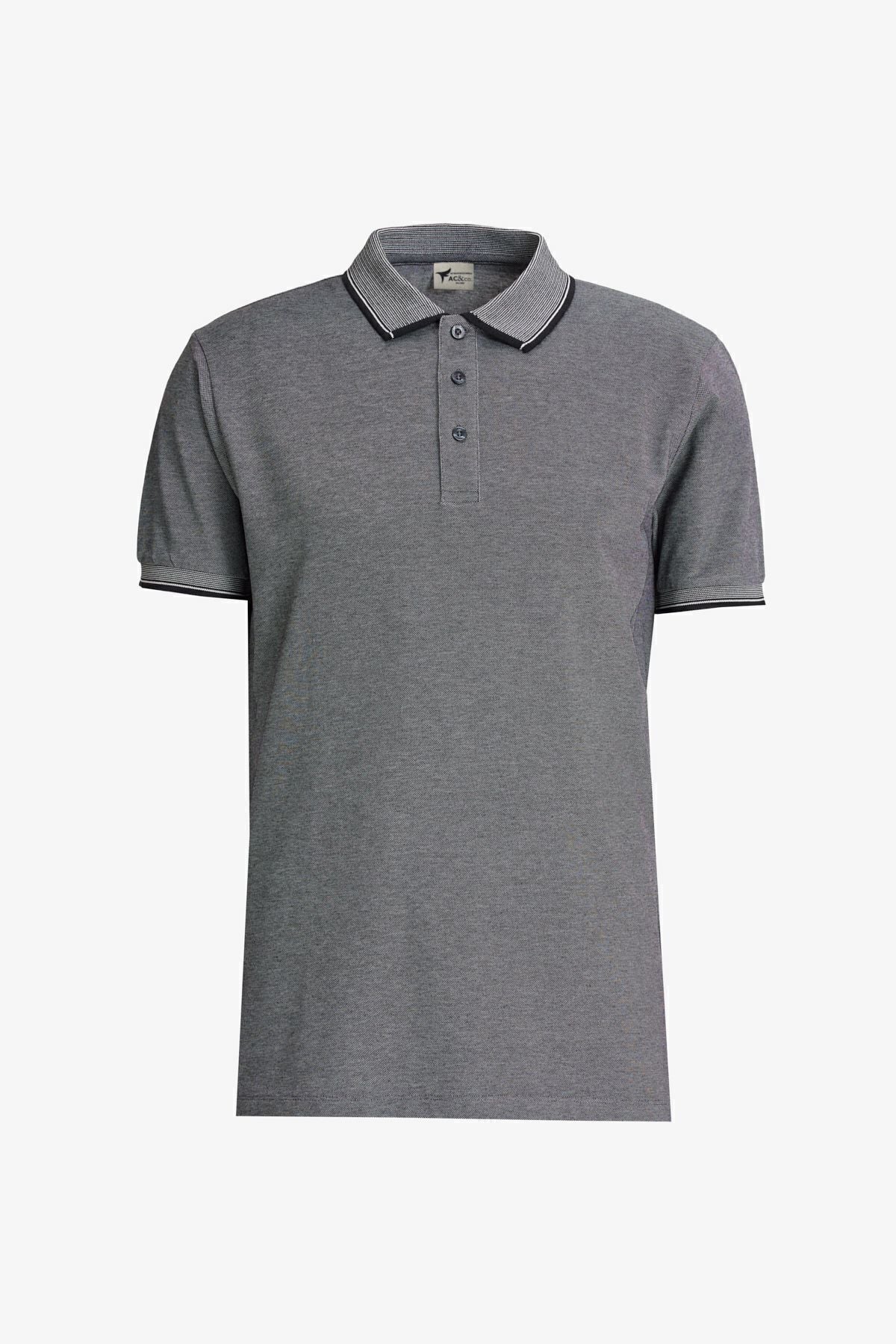 Men's burgundy-open black-open navy blue 3-point-free cotton slim fit curved Polo Yaka Basic T-shirt