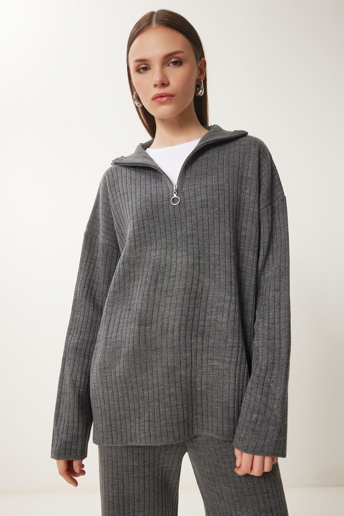 WOMEN'S ARRASİT ZIPPLY VABLE KNITTY Sweater Pants Set PF00105