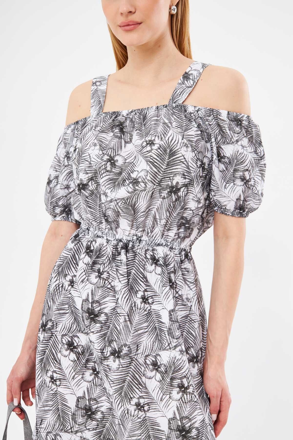 Woman Smoked Patterned Waist Waist Hanger Dress ARM-23Y001053