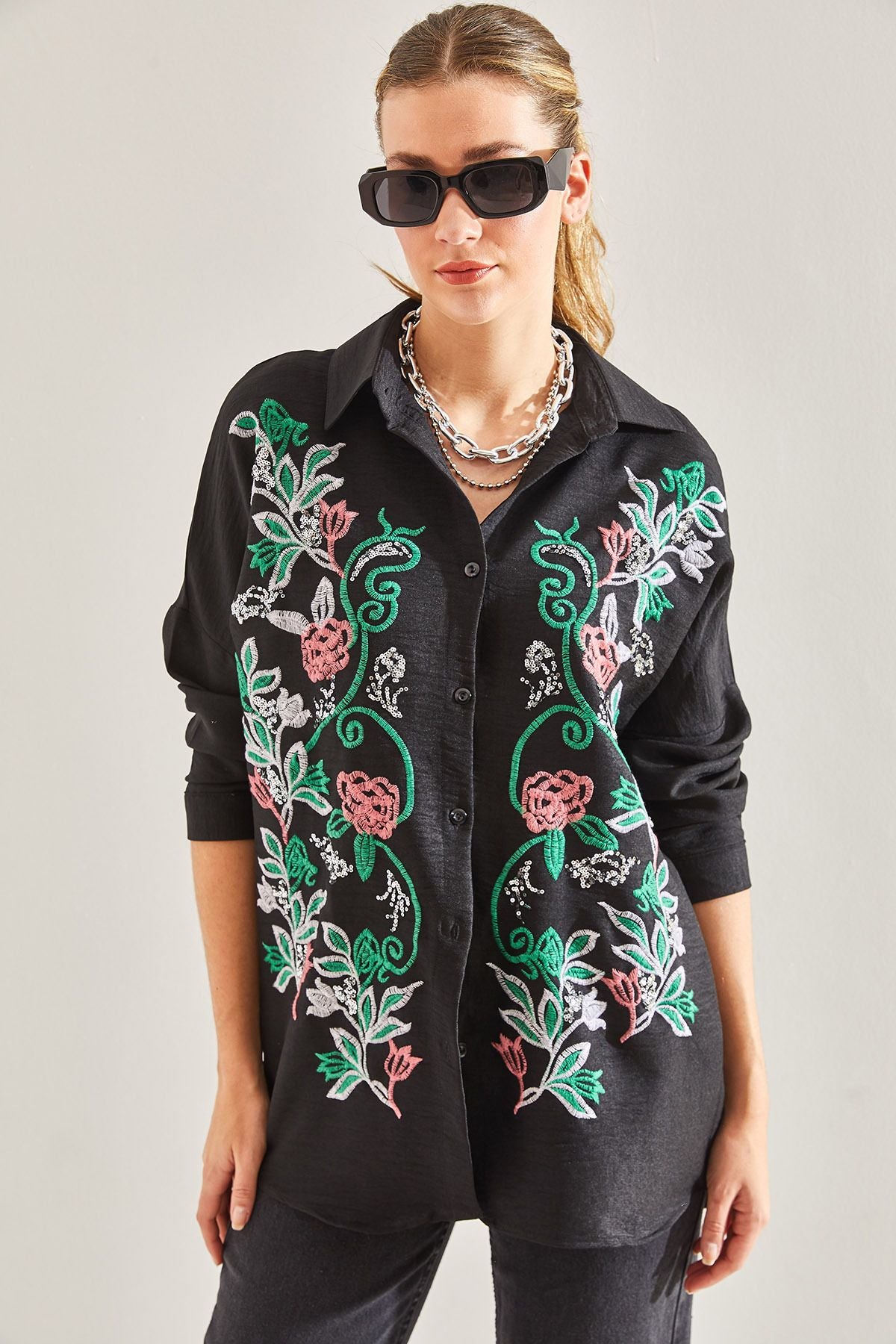 Women's Embroidery Sofia Linen Shirt 60181014