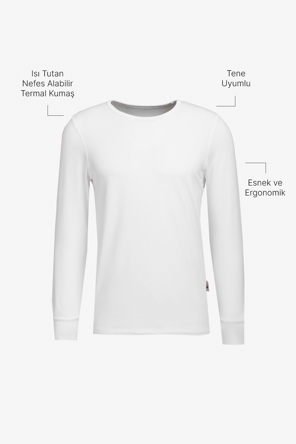 Men's heat, breathing thermal white standard fit fit normal cut flexible