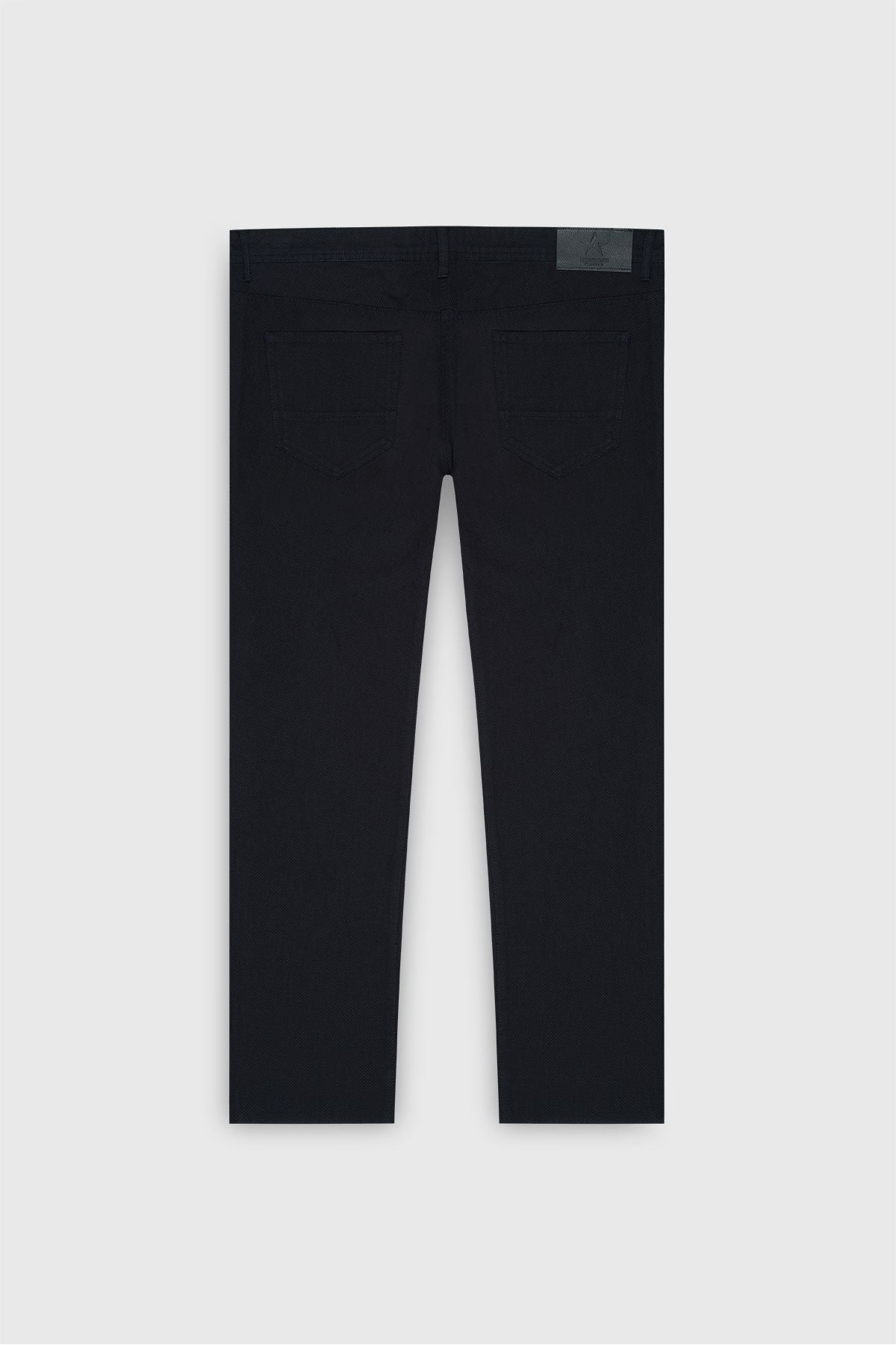 Men's navy blue slim fit narrow -cut cotton flexible flexible 5 pocket pants