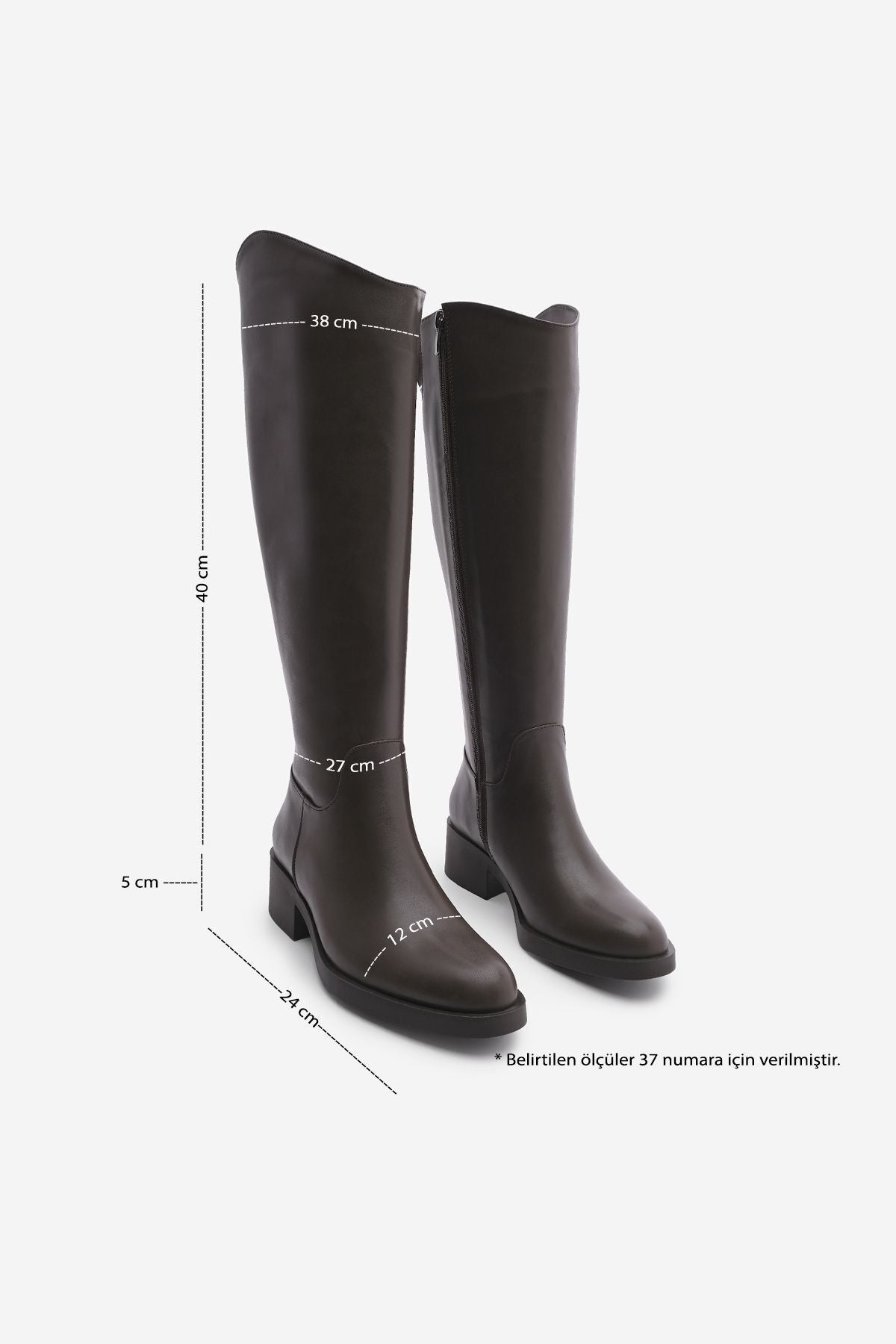 Woman Daily Boots with Kizaltı Zipper Maypos Coffee