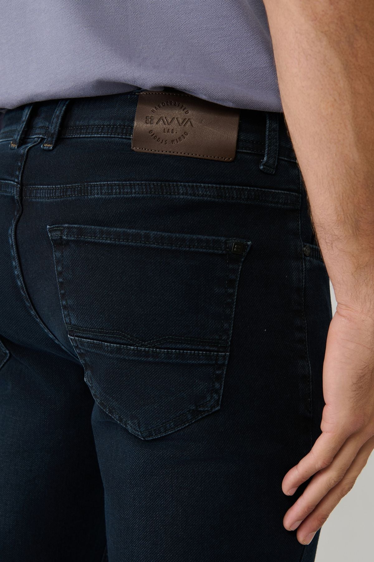 Men's Dark Navy blue Wash Washing Flexible Jean Pants B003525